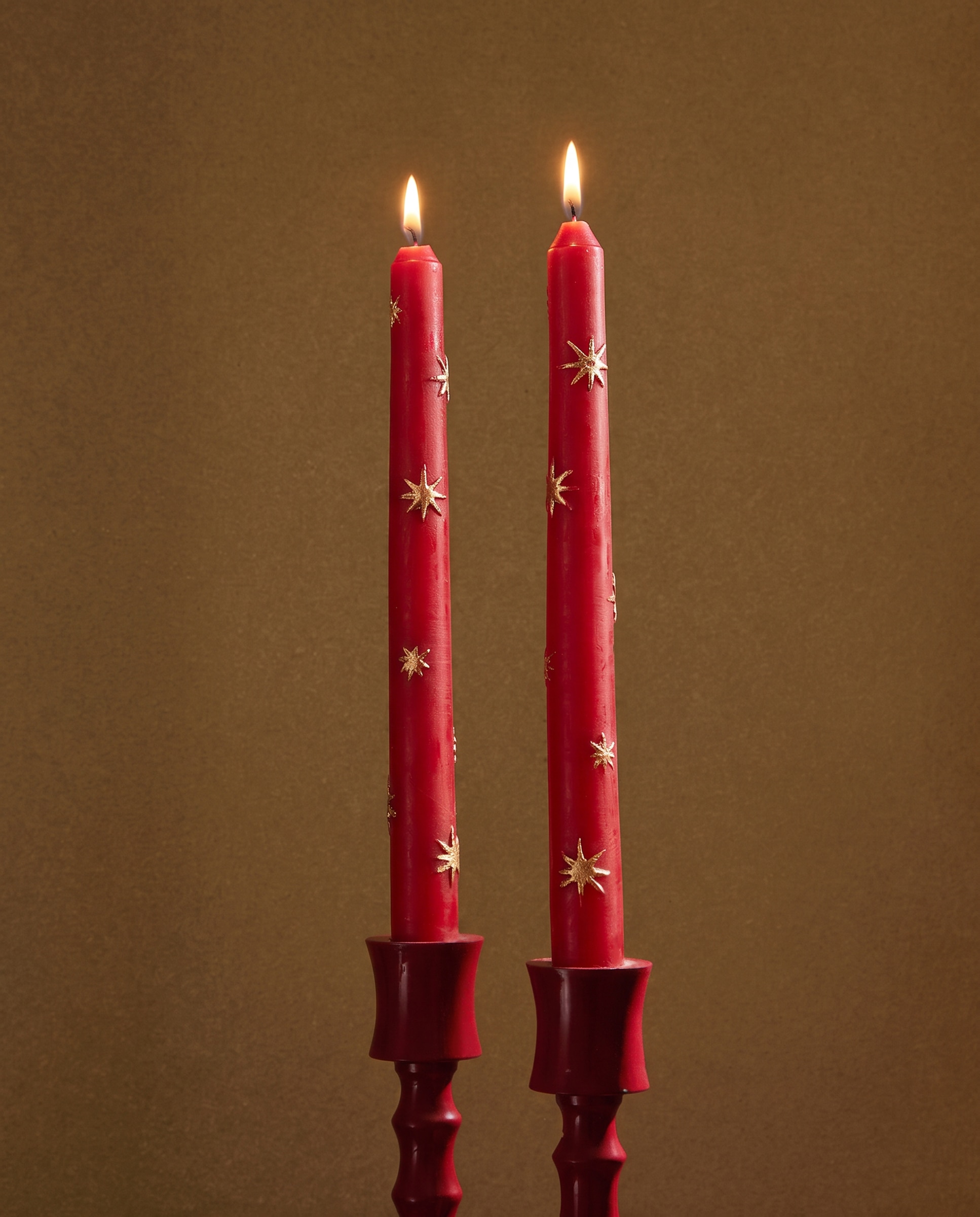 Imagen 1 de Set de 2 velas candelabro Estrellas - Rojo Rojo