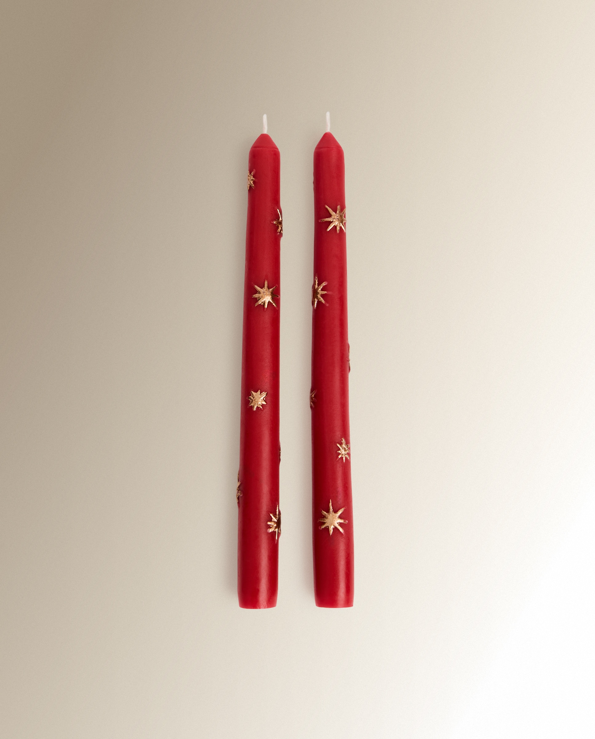 Imagen 2 de Set de 2 velas candelabro Estrellas - Rojo Rojo