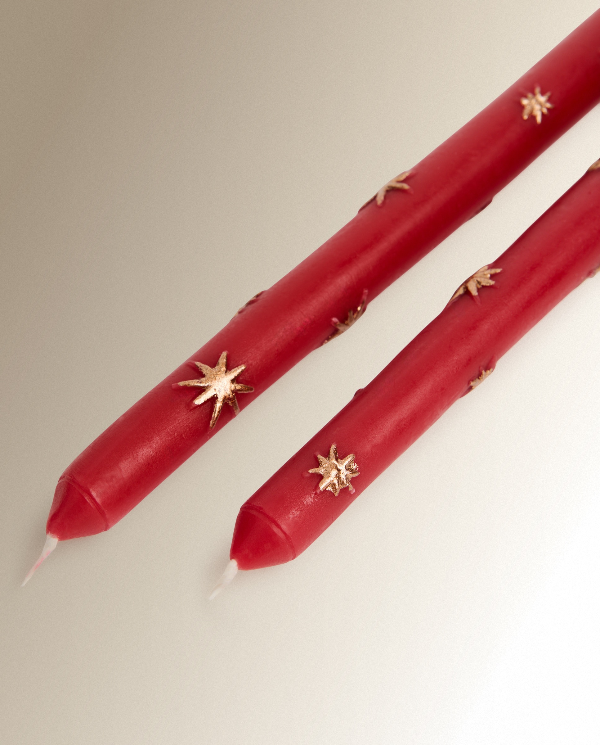 Imagen 3 de Set de 2 velas candelabro Estrellas - Rojo Rojo
