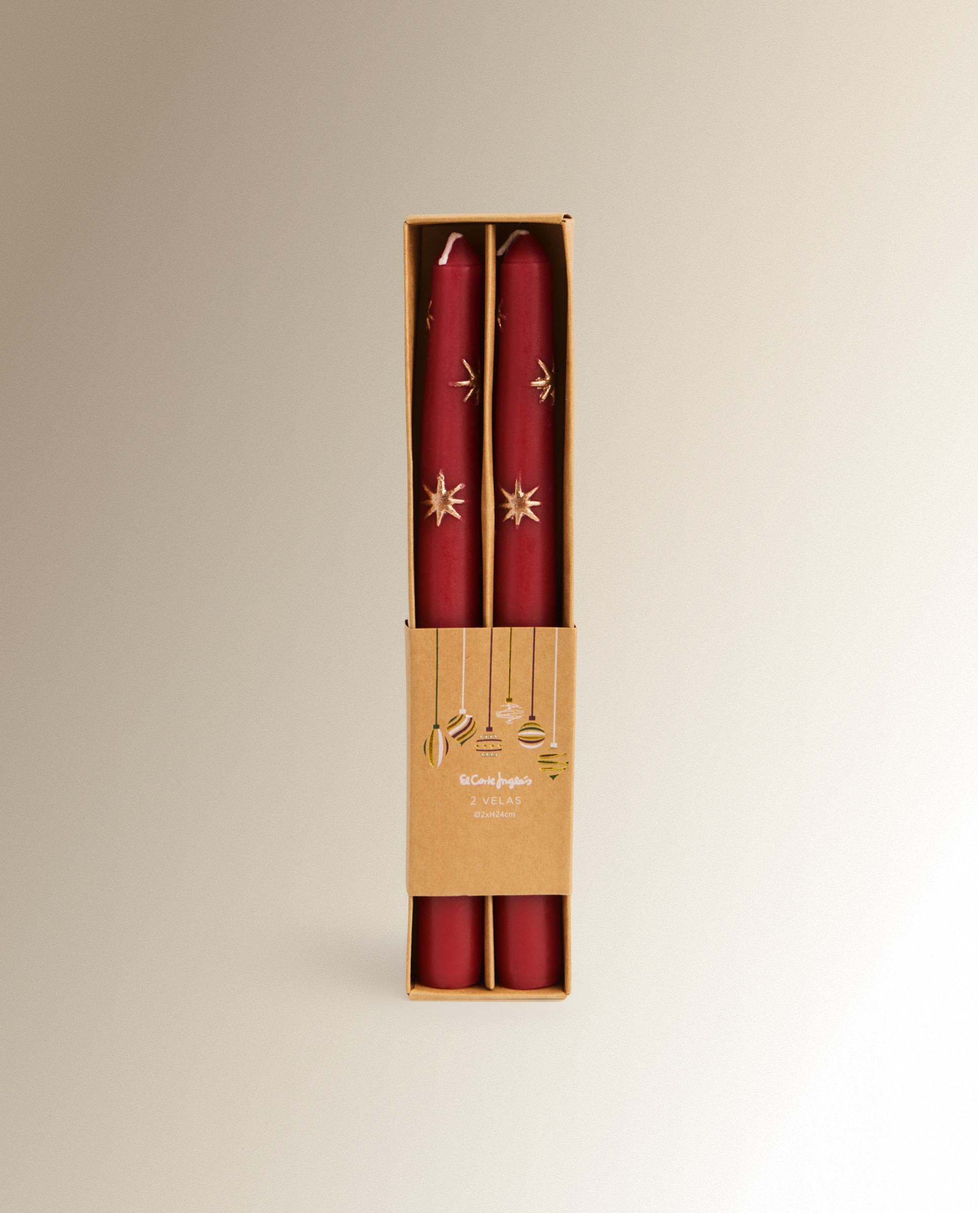 Imagen 4 de Set de 2 velas candelabro Estrellas - Rojo Rojo