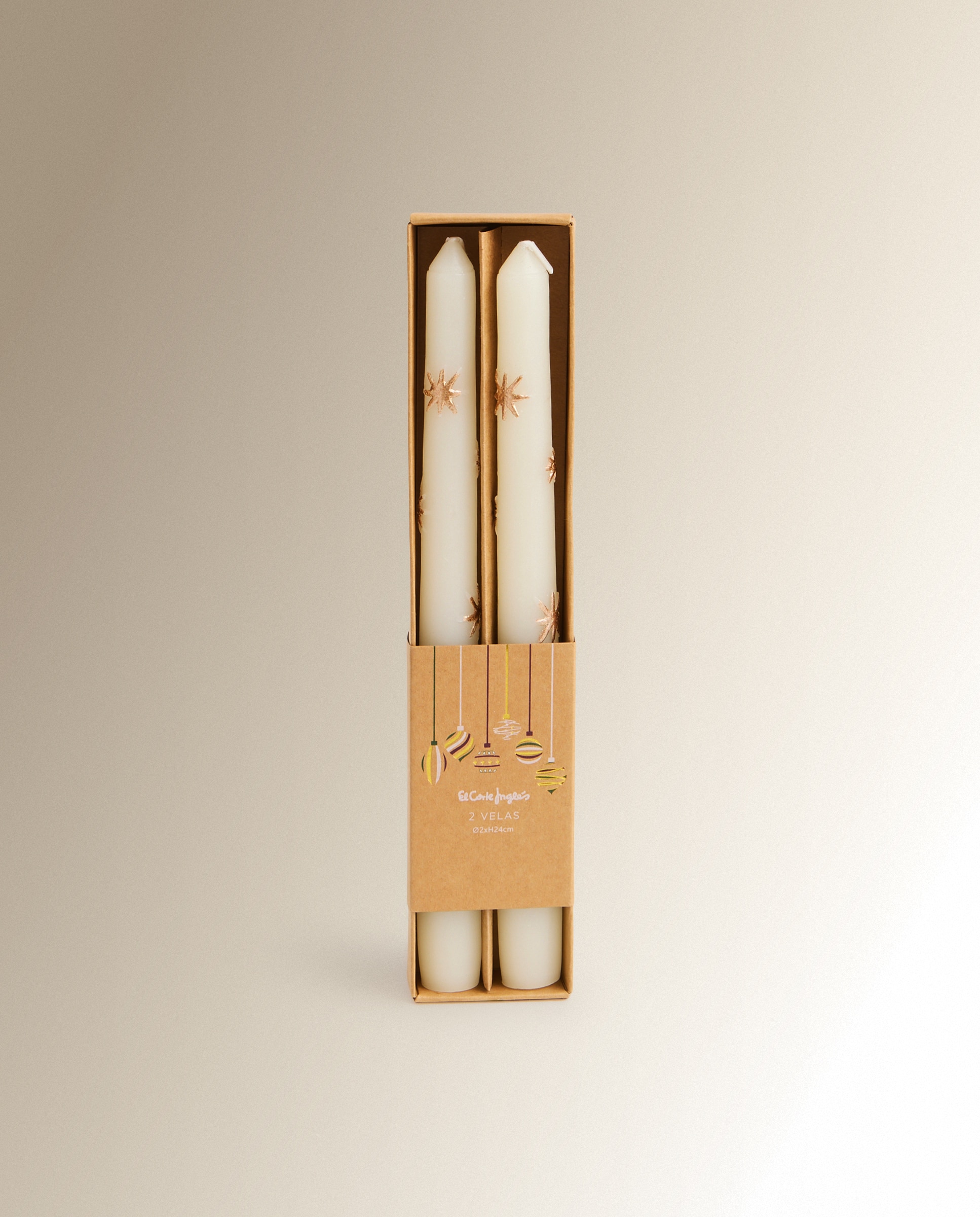 Imagen 4 de Set de 2 velas candelabro Estrellas - Crudo Crudo