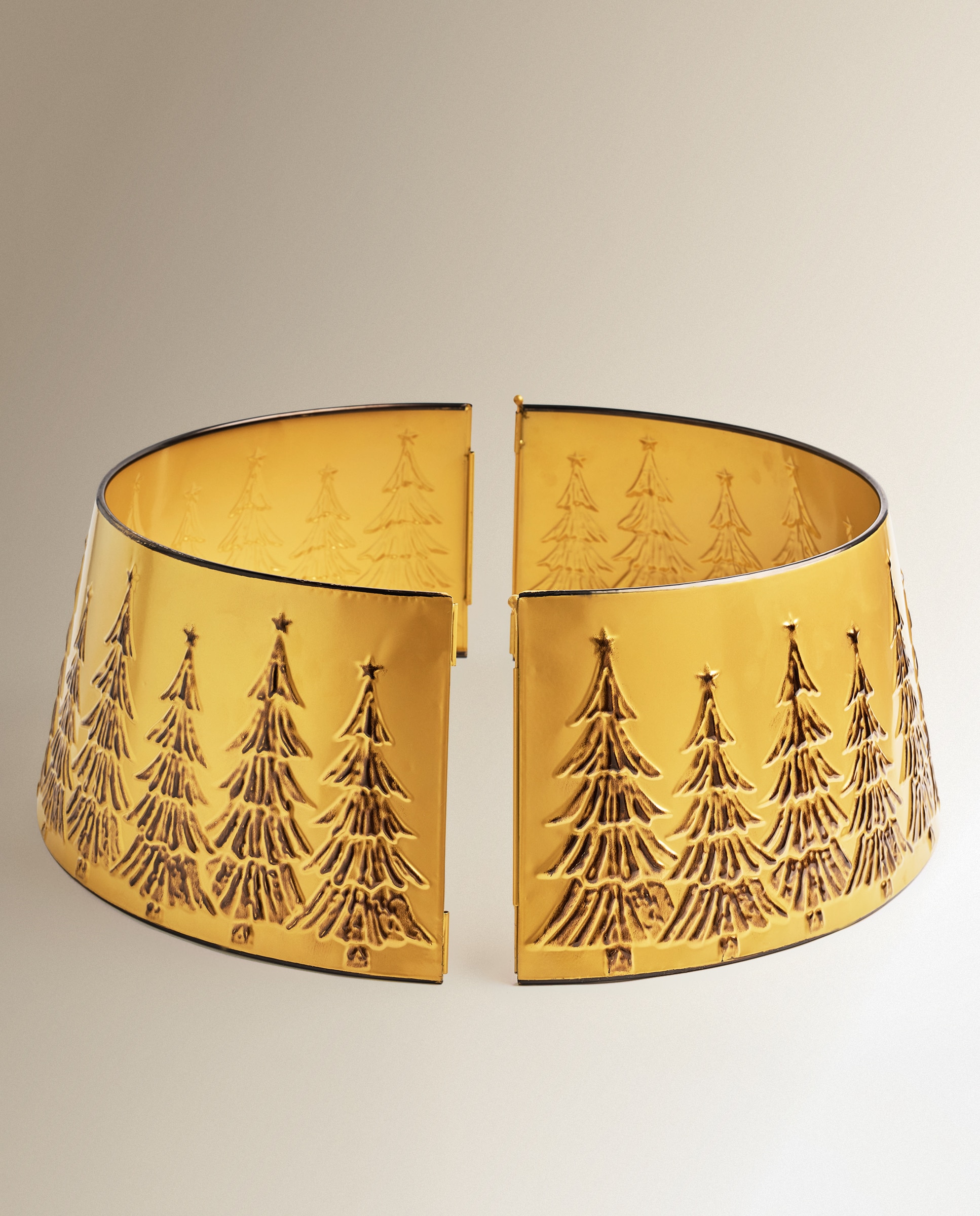 Falda desmontable para árbol de metal Abetos Navidad - Dorado Dorado-2
