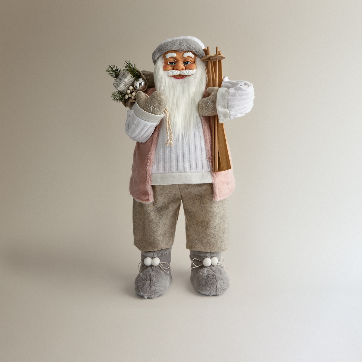 Boneco Pai Natal com Skis Multicolor-2