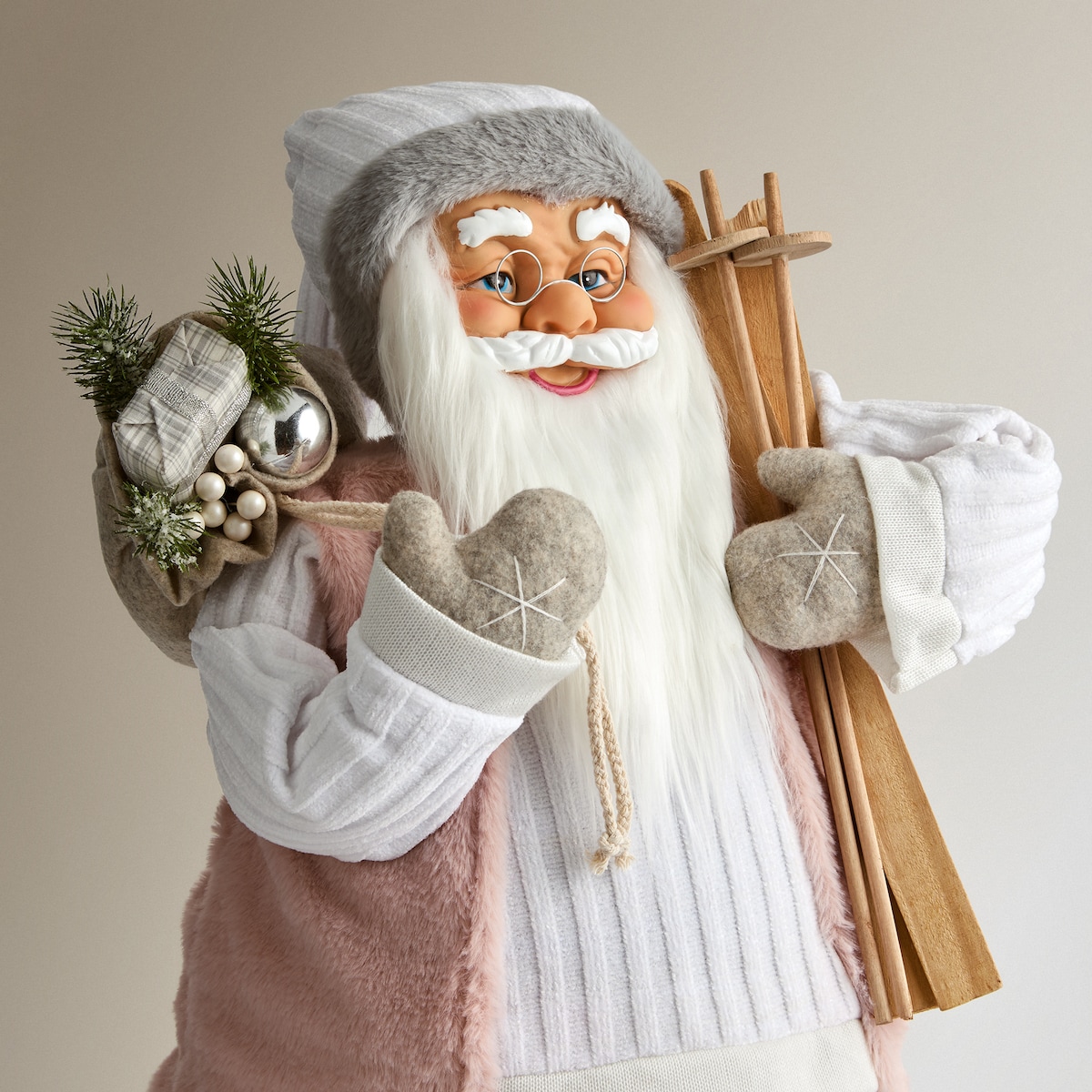 Boneco Pai Natal com Skis Multicolor-3