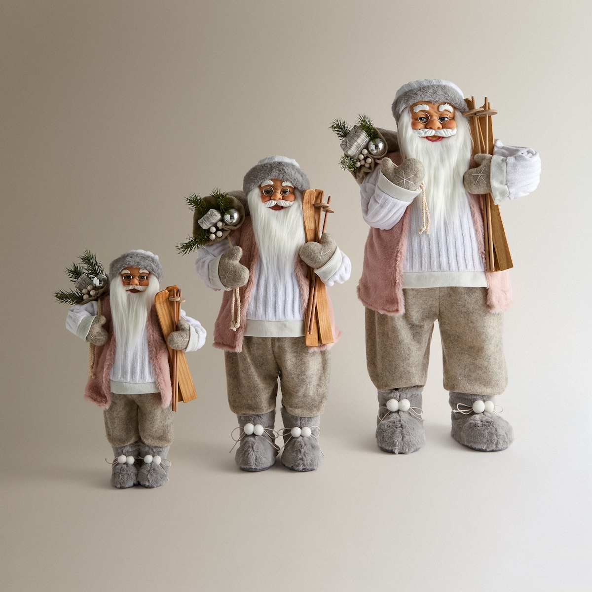 Boneco Pai Natal com Skis Multicolor-4