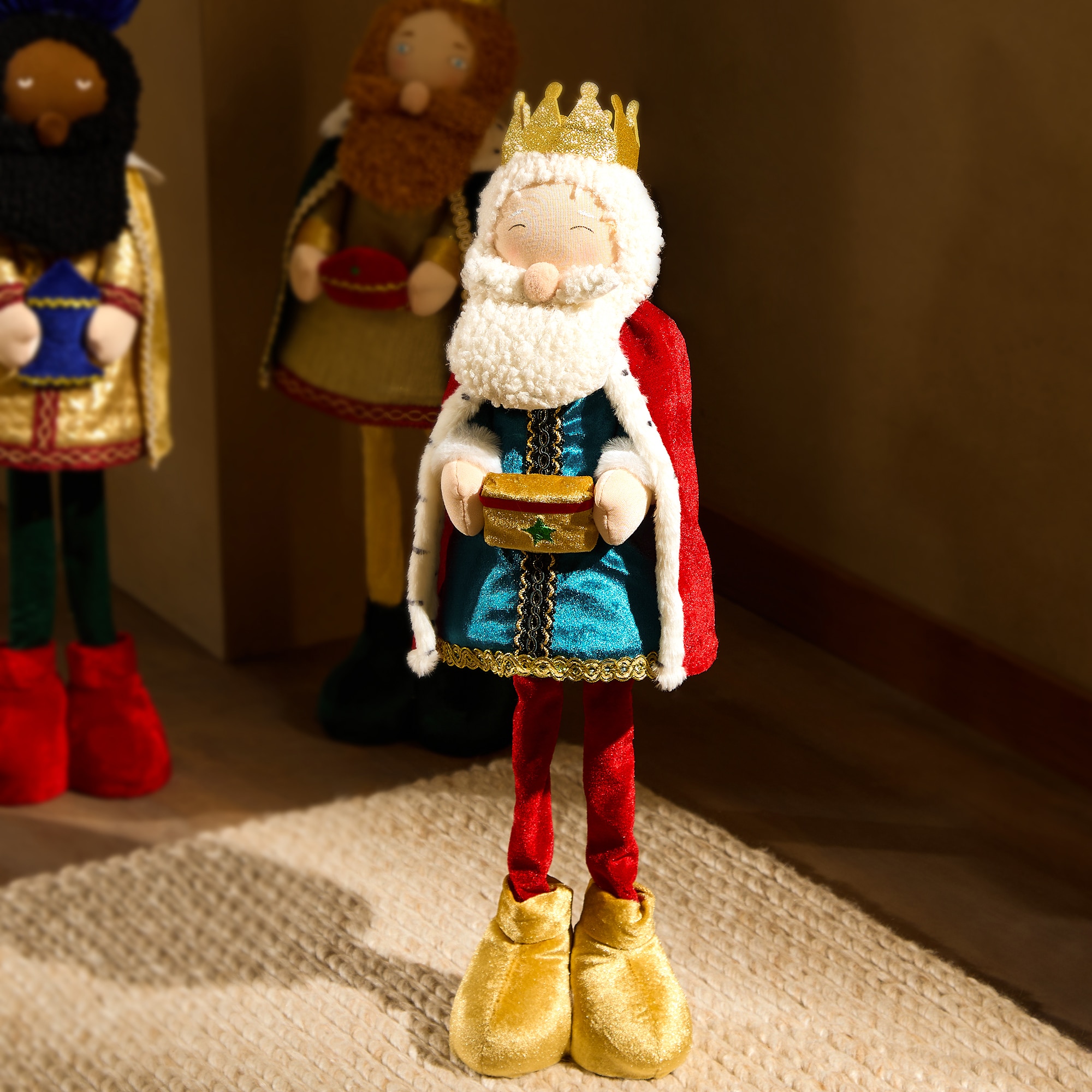 Imagen 0 de Muñeco Rey Mago Melchor bailongo Navidad Multicolor