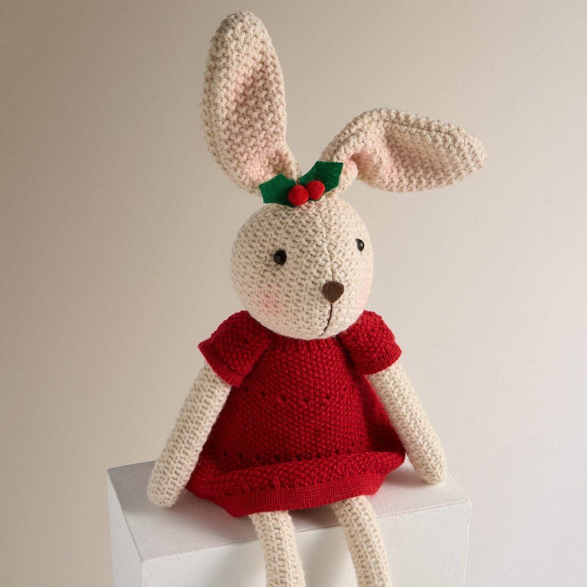 Muñeco Conejita Crochet Navidad Verde-3