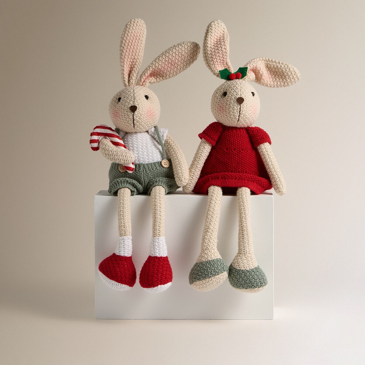 Muñeco Conejita Crochet Navidad Verde-4