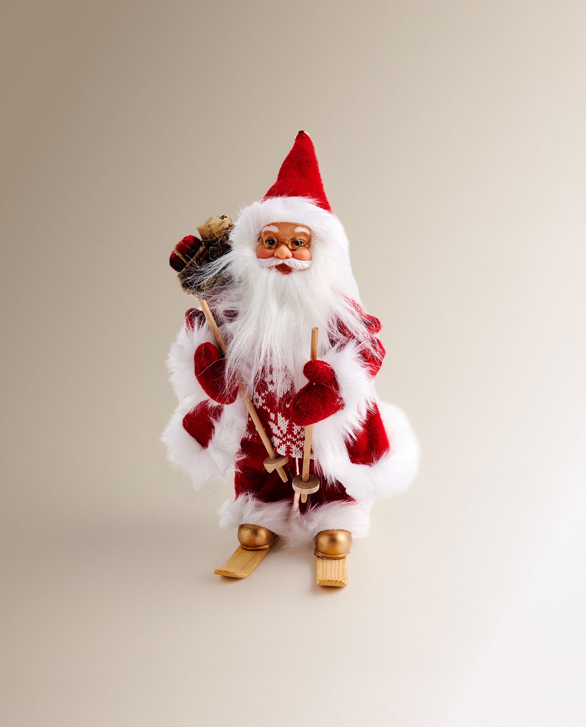 Boneco Pai Natal Esquiador Vermelho-2