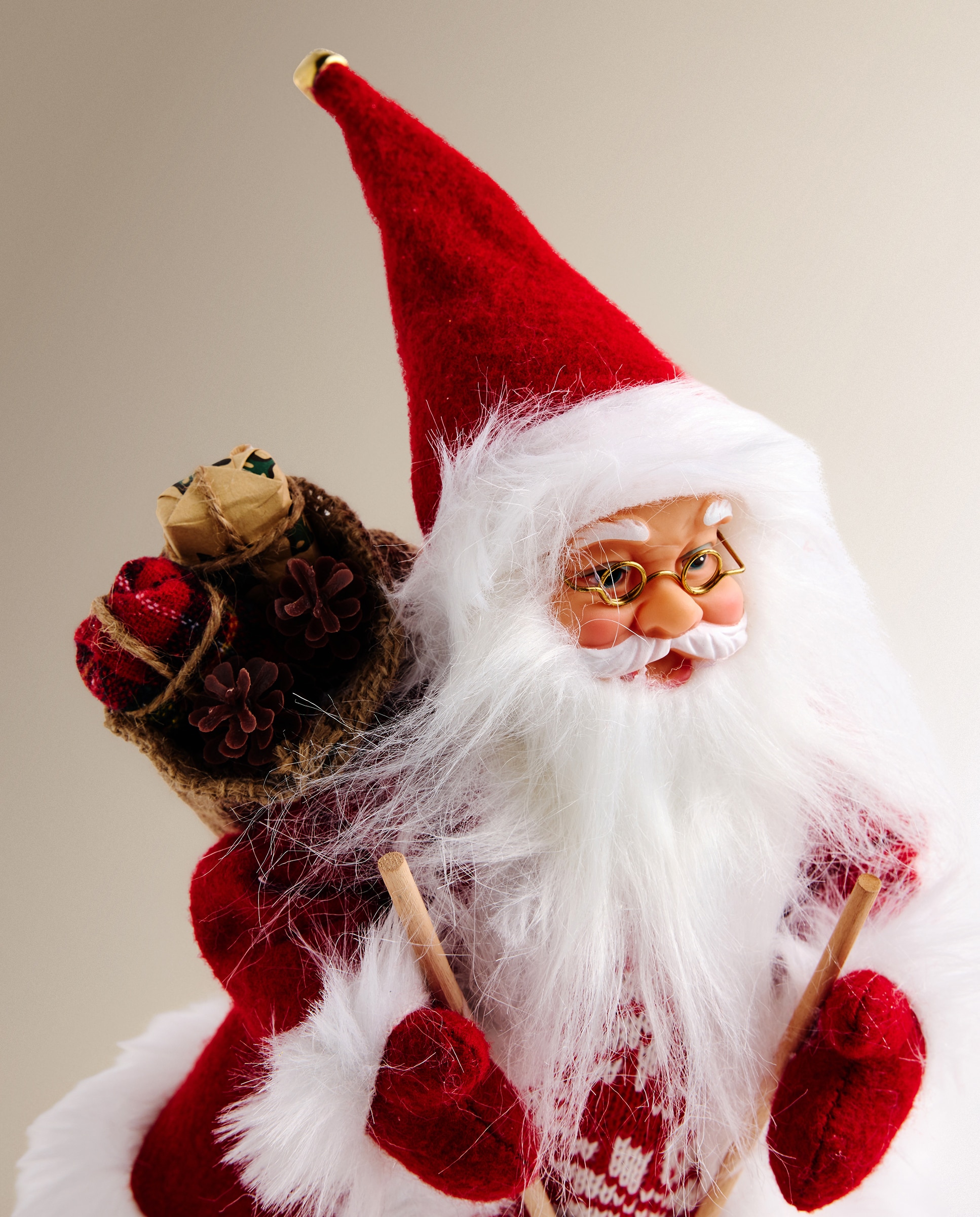 Boneco Pai Natal Esquiador Vermelho-3