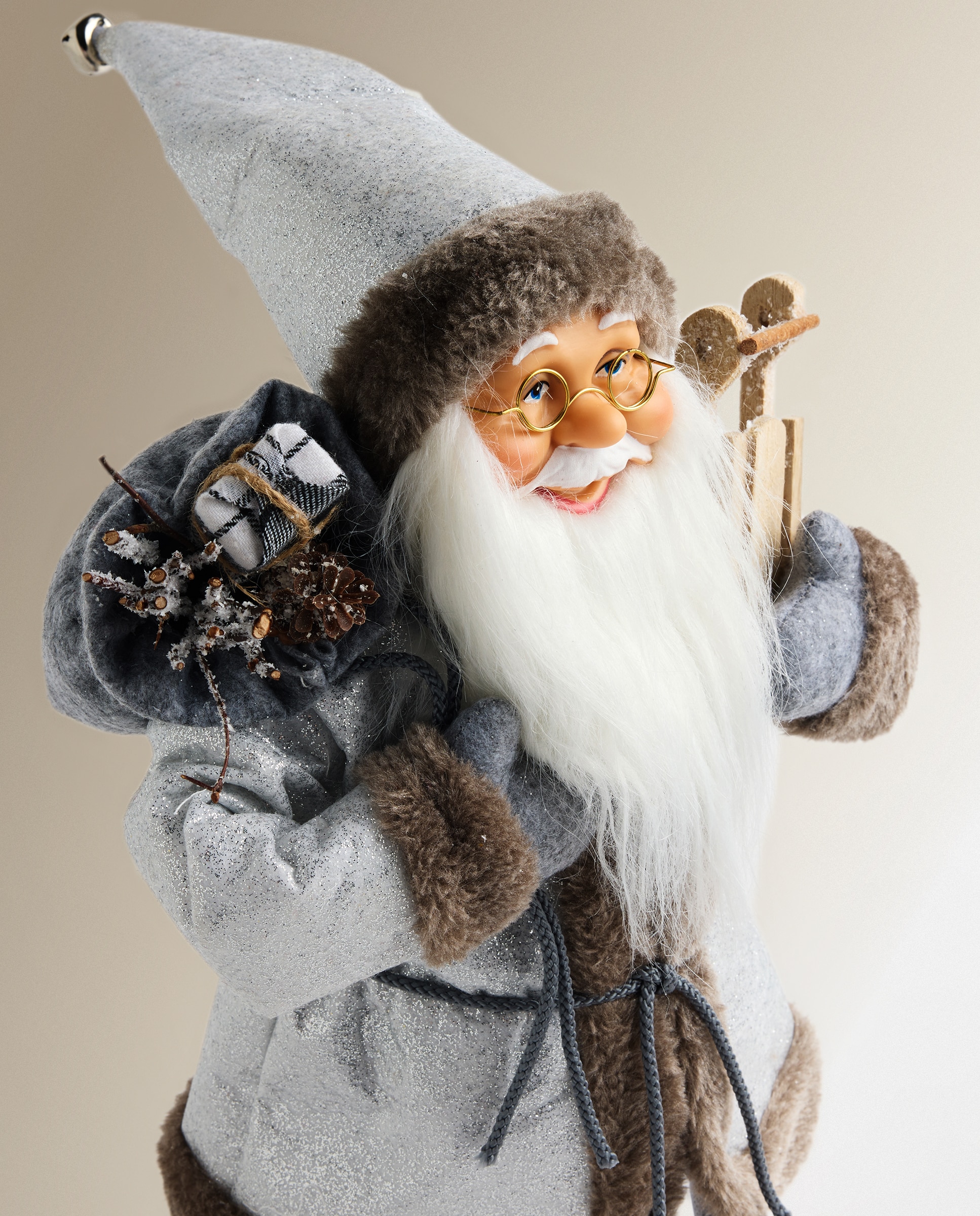 Boneco Pai Natal com Trenó Cinzento-3