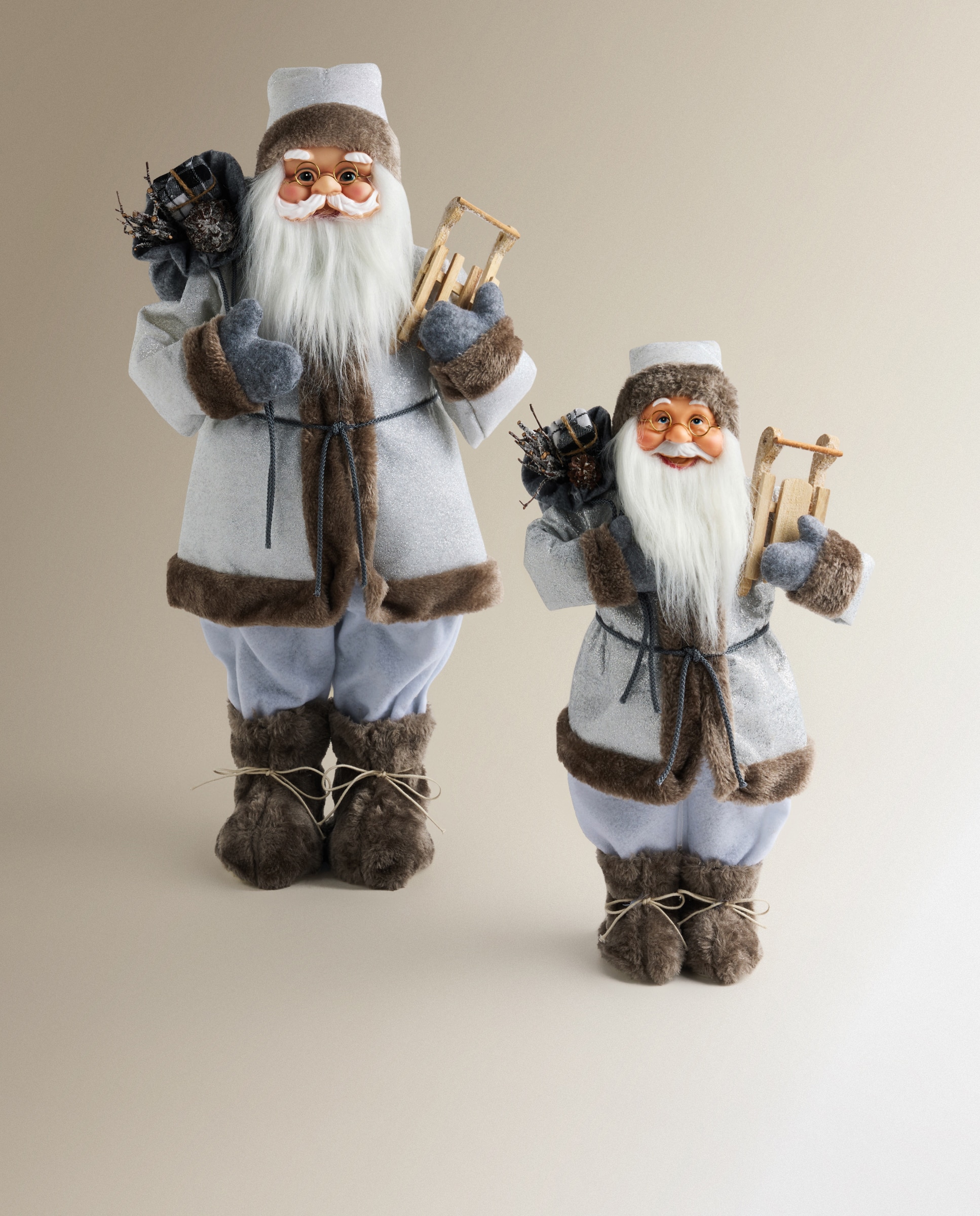 Boneco Pai Natal com Trenó Cinzento-4