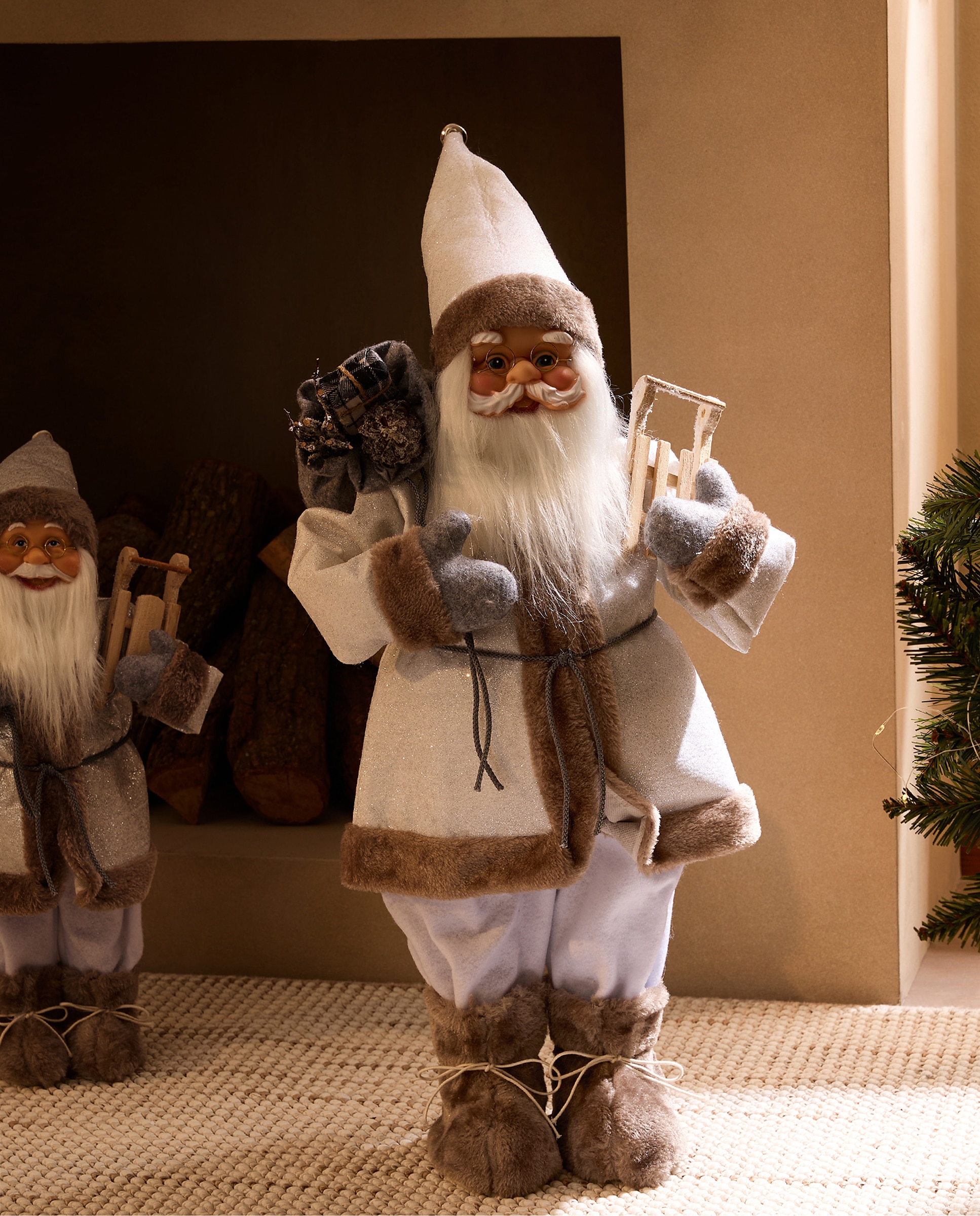 Muñeco Papá Noel con trineo Navidad El Corte Inglés - Gris Gris-1
