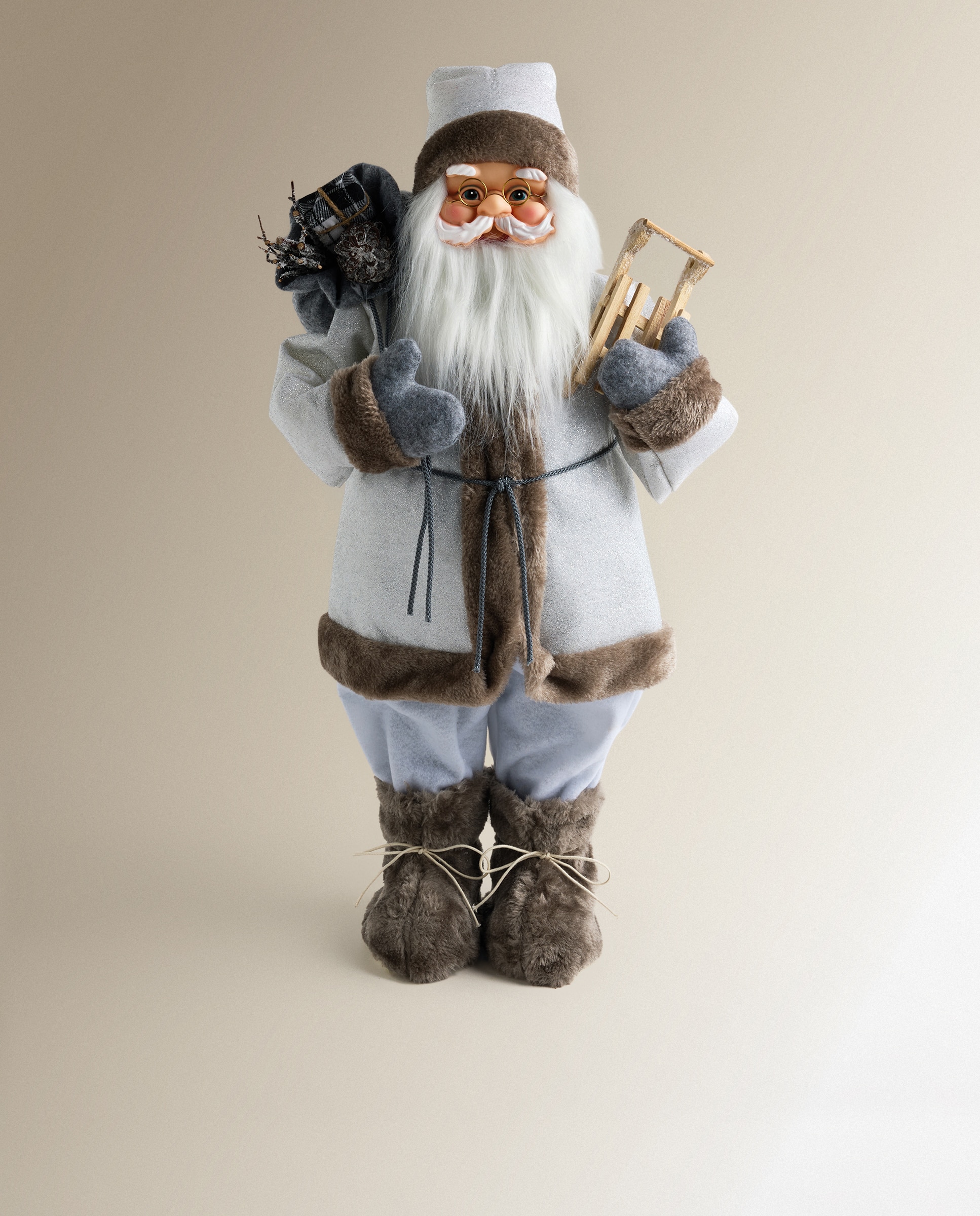 Muñeco Papá Noel con trineo Navidad El Corte Inglés - Gris Gris-2