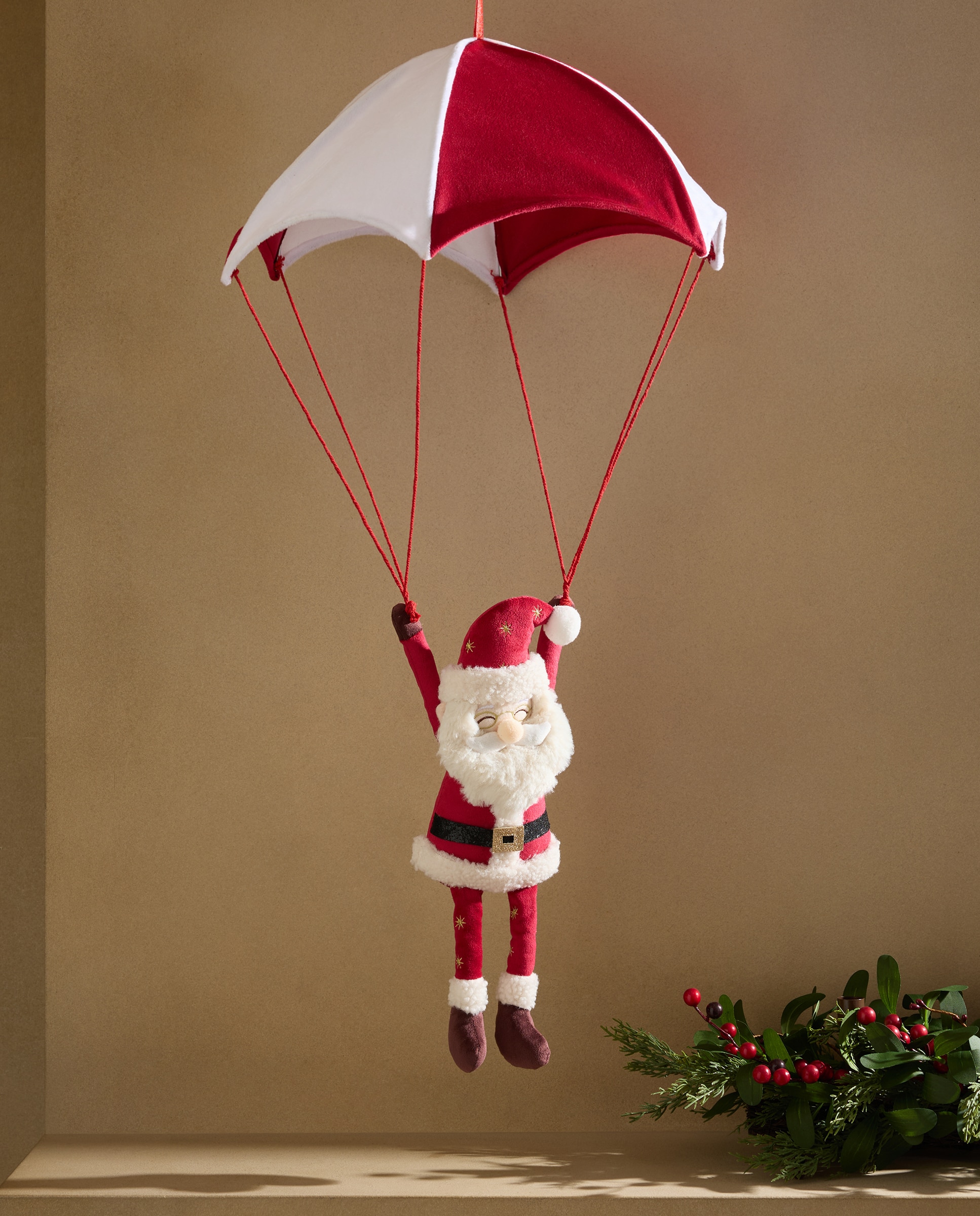 Muñeco Papá Noel Paracaídas Navidad - Rojo Rojo-1