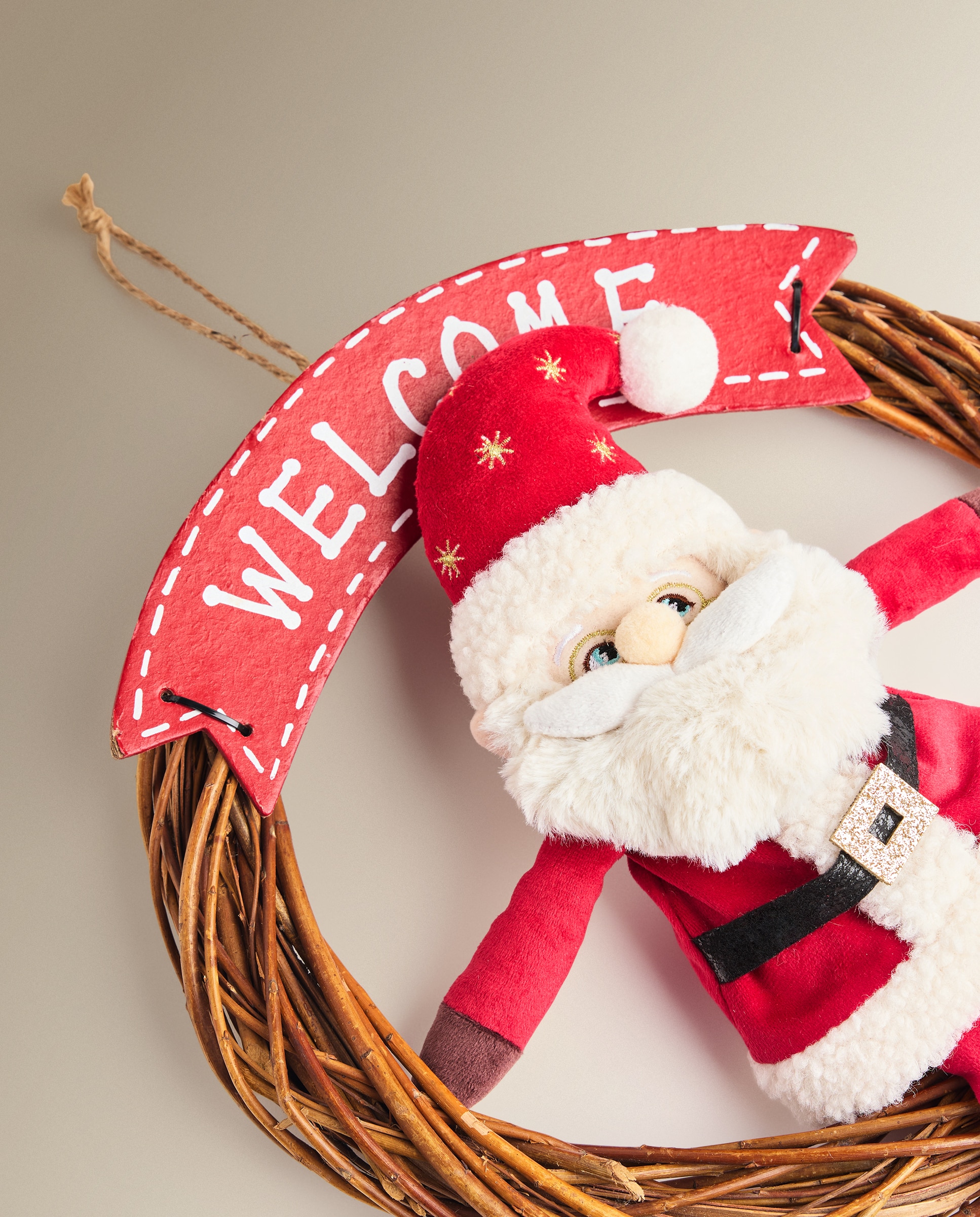 Coroa com Boneco Pai Natal Vermelho-3