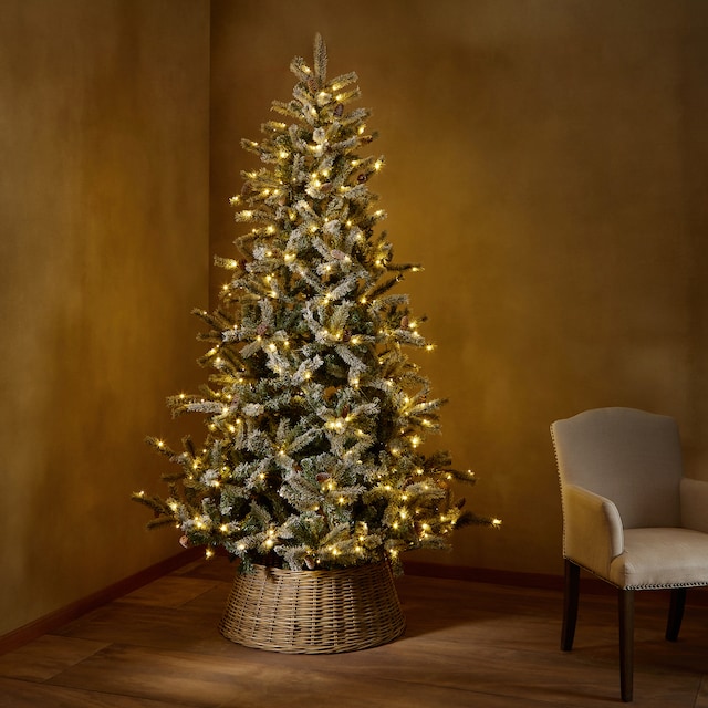 Imagem 0 de Árvore de Chão Nevada com Pinhas e Luzes LED Tavascan