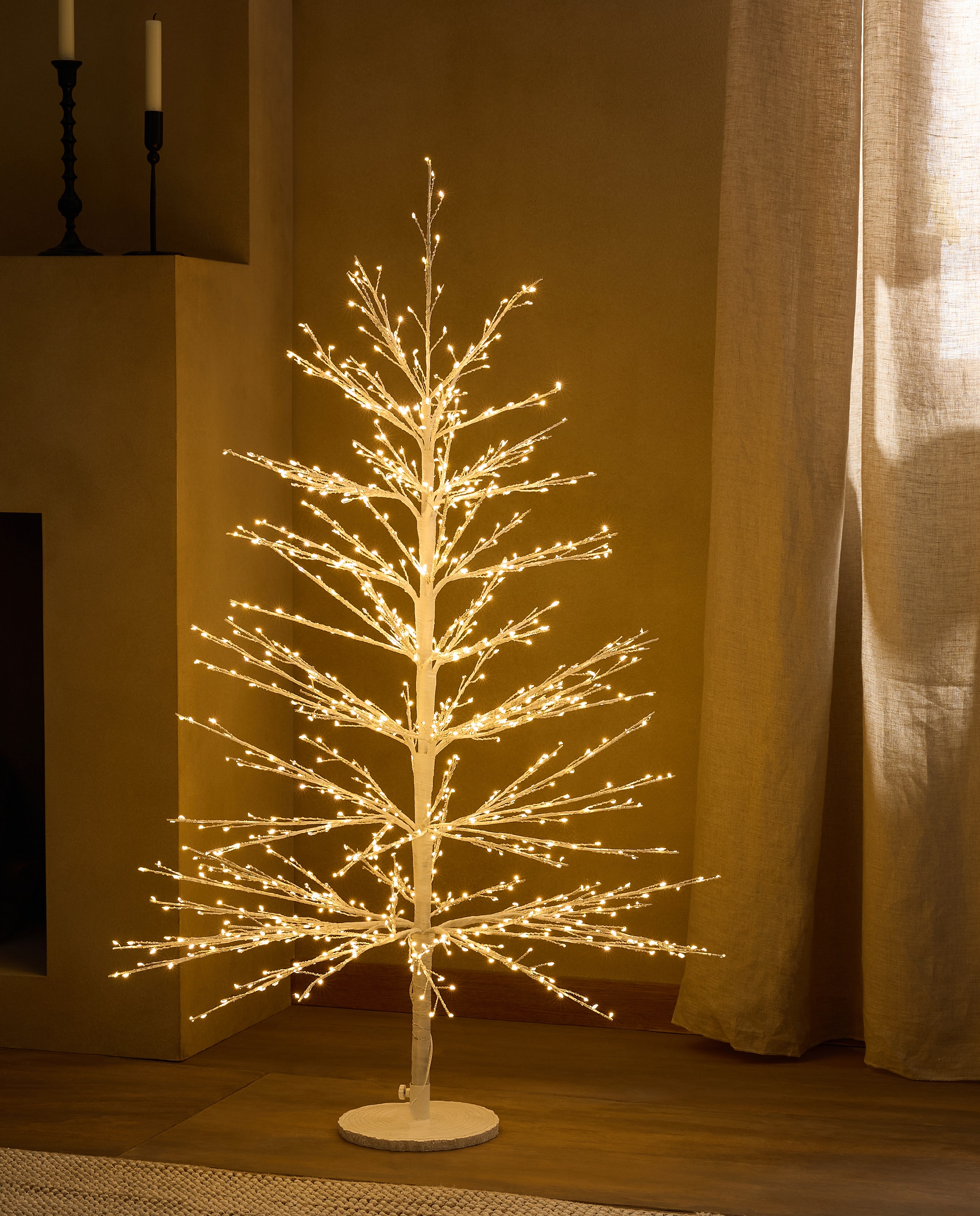 Árbol de suelo con luz LED Malmo Navidad - Blanco 120 cm Blanco-1