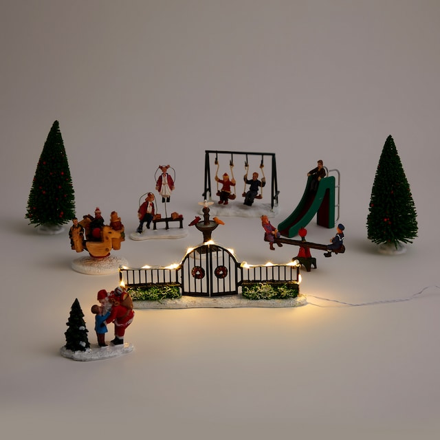 Imagen 0 de Set Parque Infantil con 12 luces LED Pueblo Navideño en miniatura Navidad