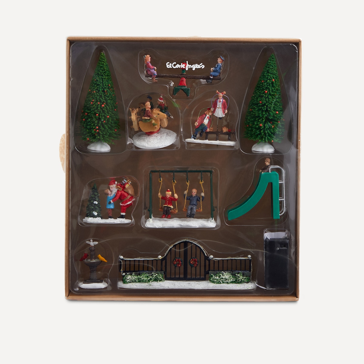 Set Parque Infantil con 12 luces LED Belén Americano Navidad El Corte Inglés Multicolor-5