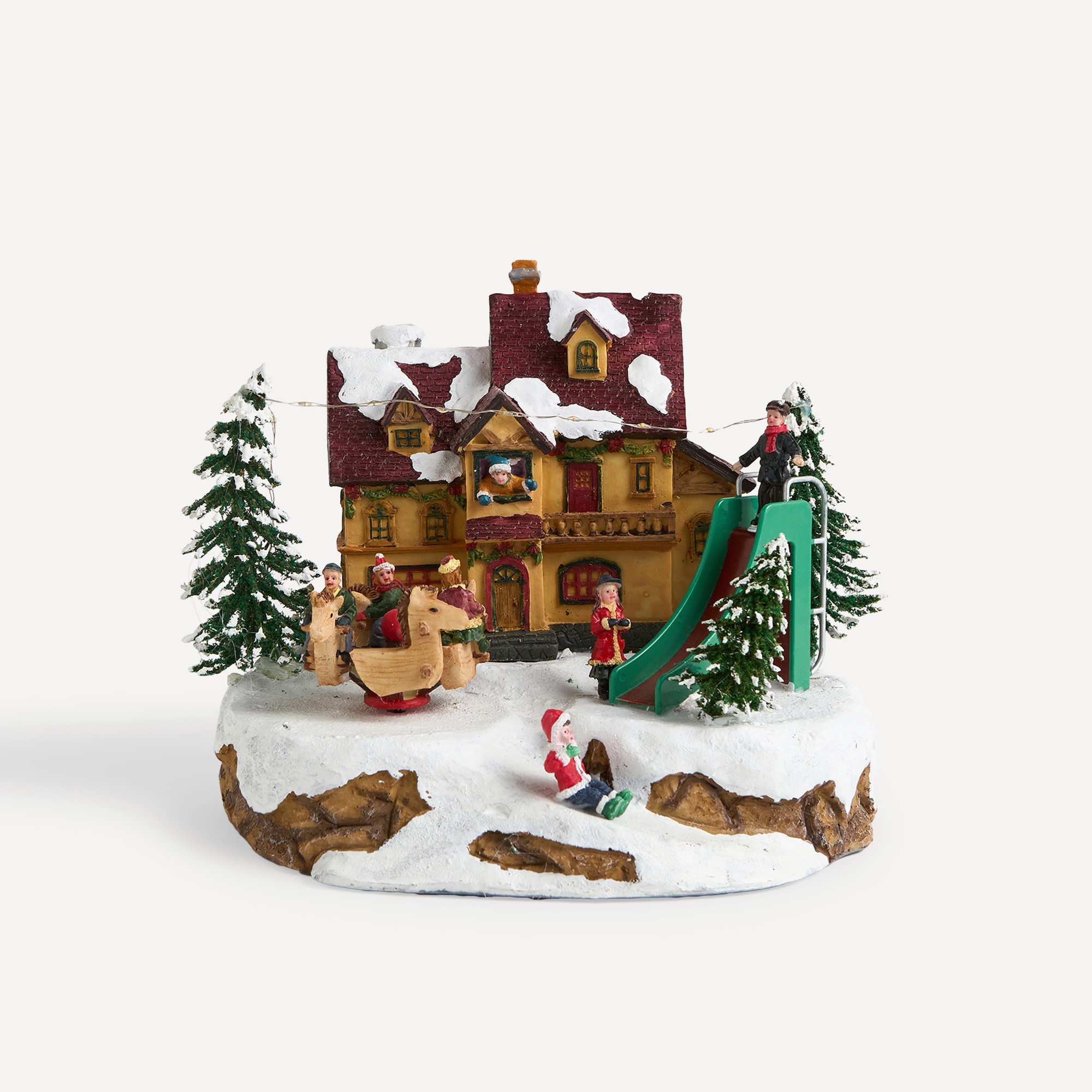 Casa com Baloiços com 15 luzes LED Aldeia Natalícia em Miniatura Multicolor-3