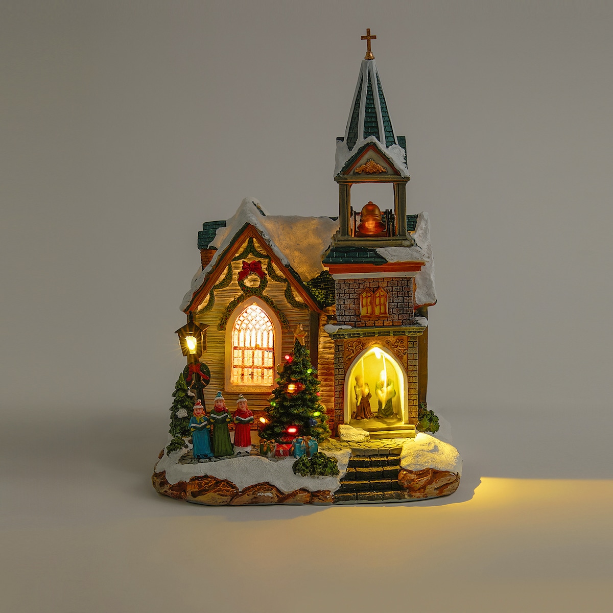 Iglesia con 18 luces LED Belén Americano Navidad El Corte Inglés Multicolor-1