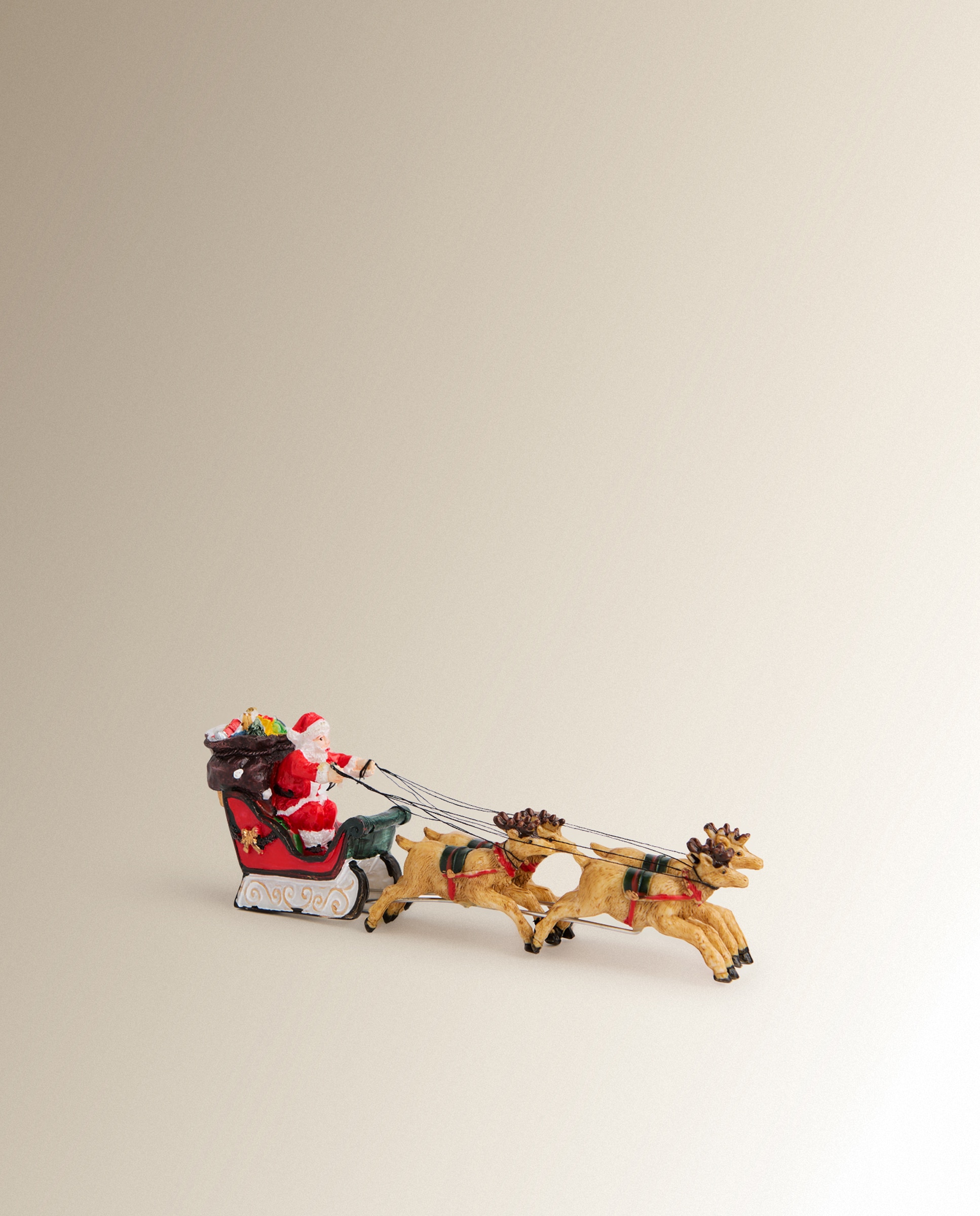 Papá Noel en trineo Pueblo Navideño en miniatura Navidad 1