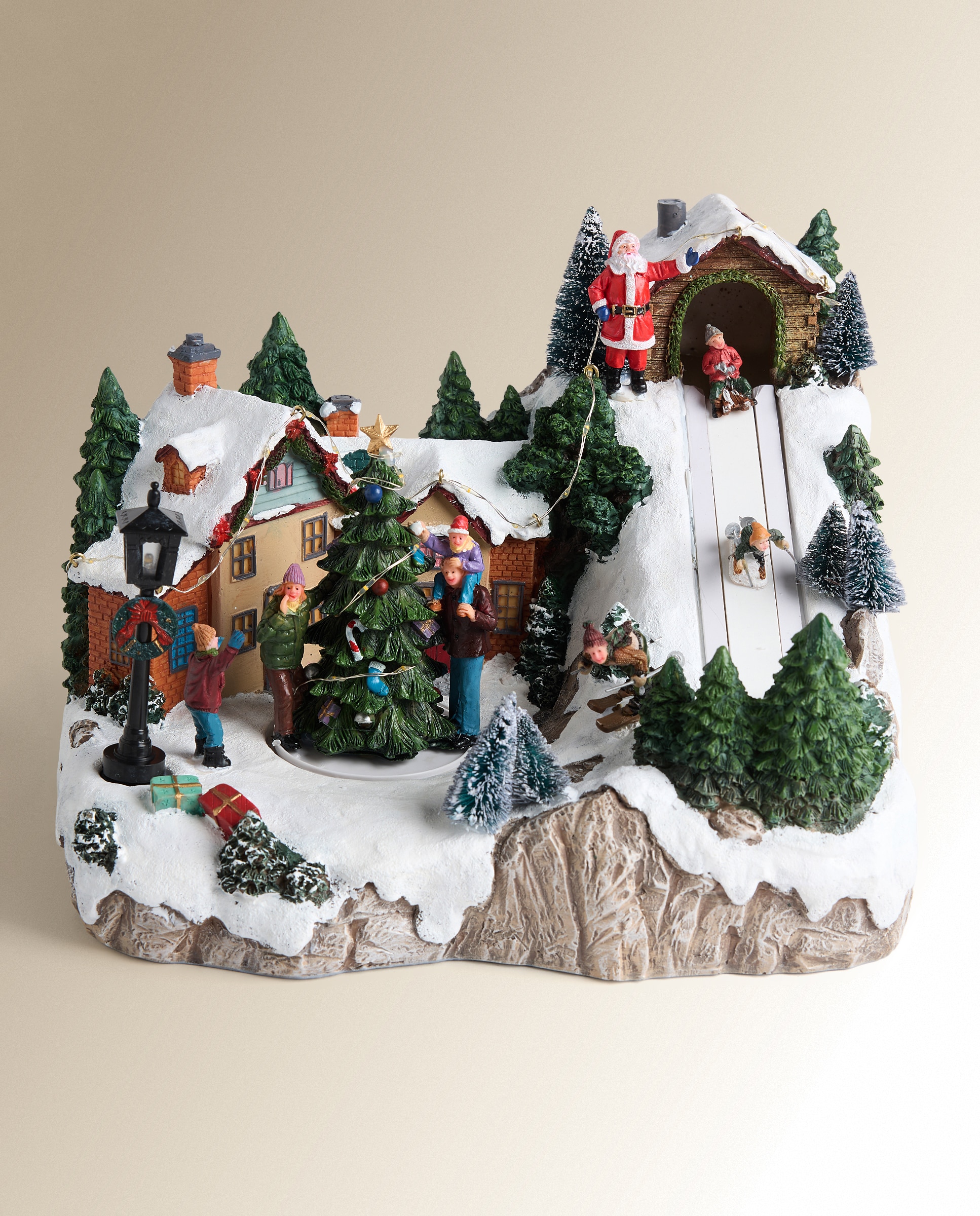 Pista de Ski com 33 luzes LED Aldeia Natalícia em Miniatura Multicolor-2