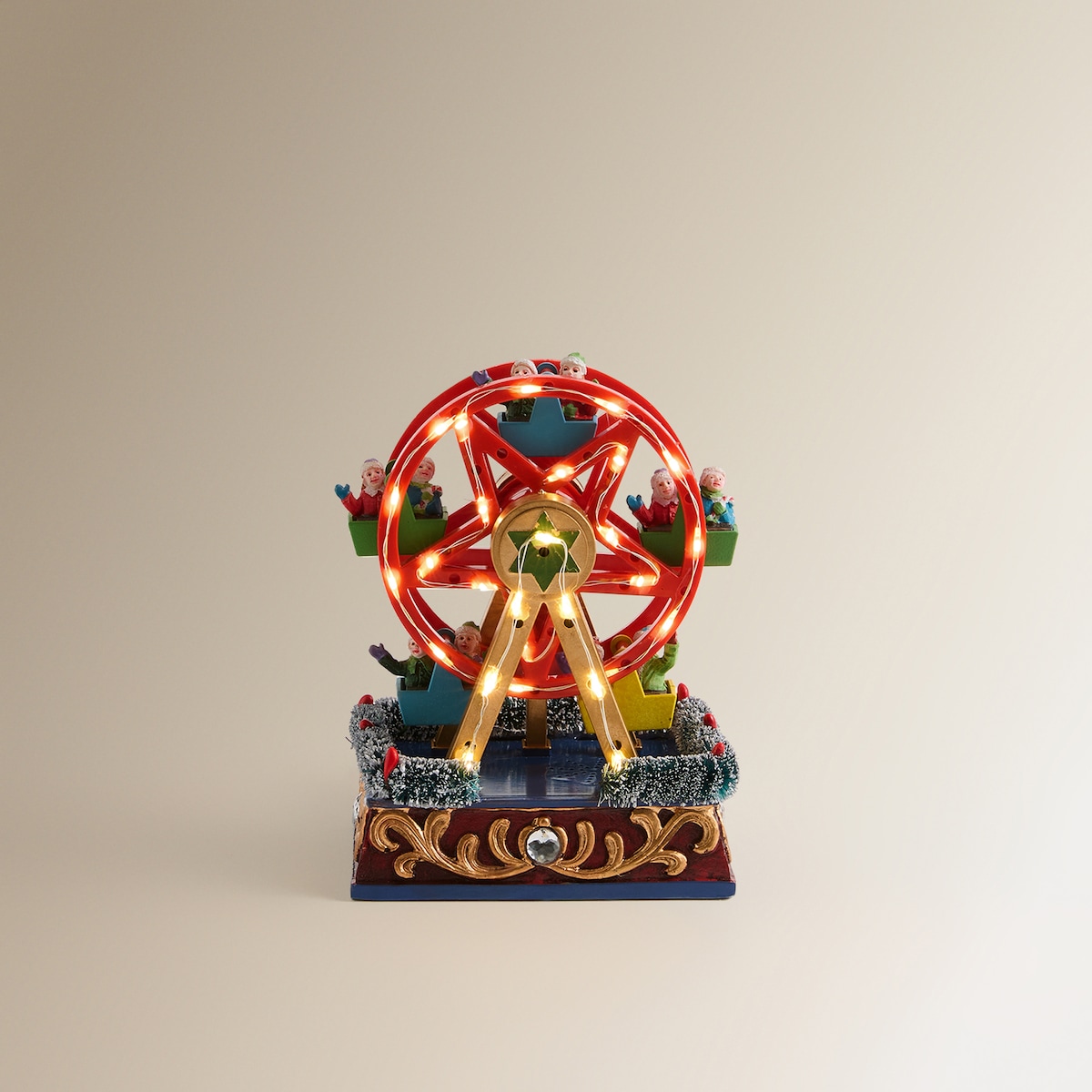 Noria Belén con 27 luces LED y movimiento Pueblo Navideño en miniatura Navidad Multicolor-1