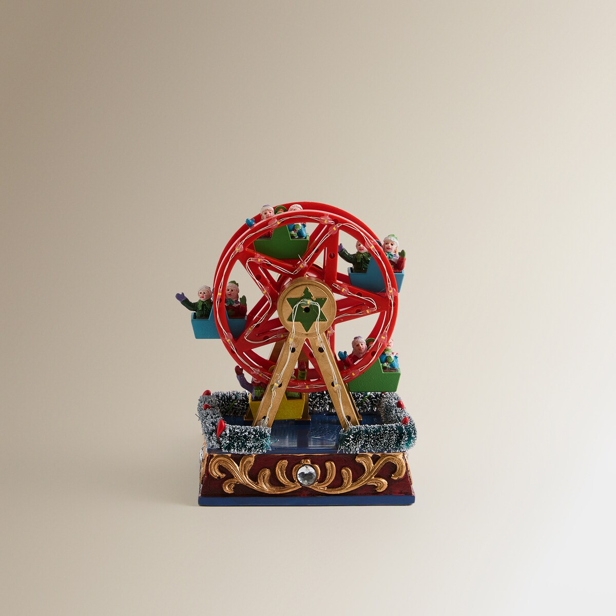 Noria Belén con 27 luces LED y movimiento Pueblo Navideño en miniatura Navidad Multicolor-3