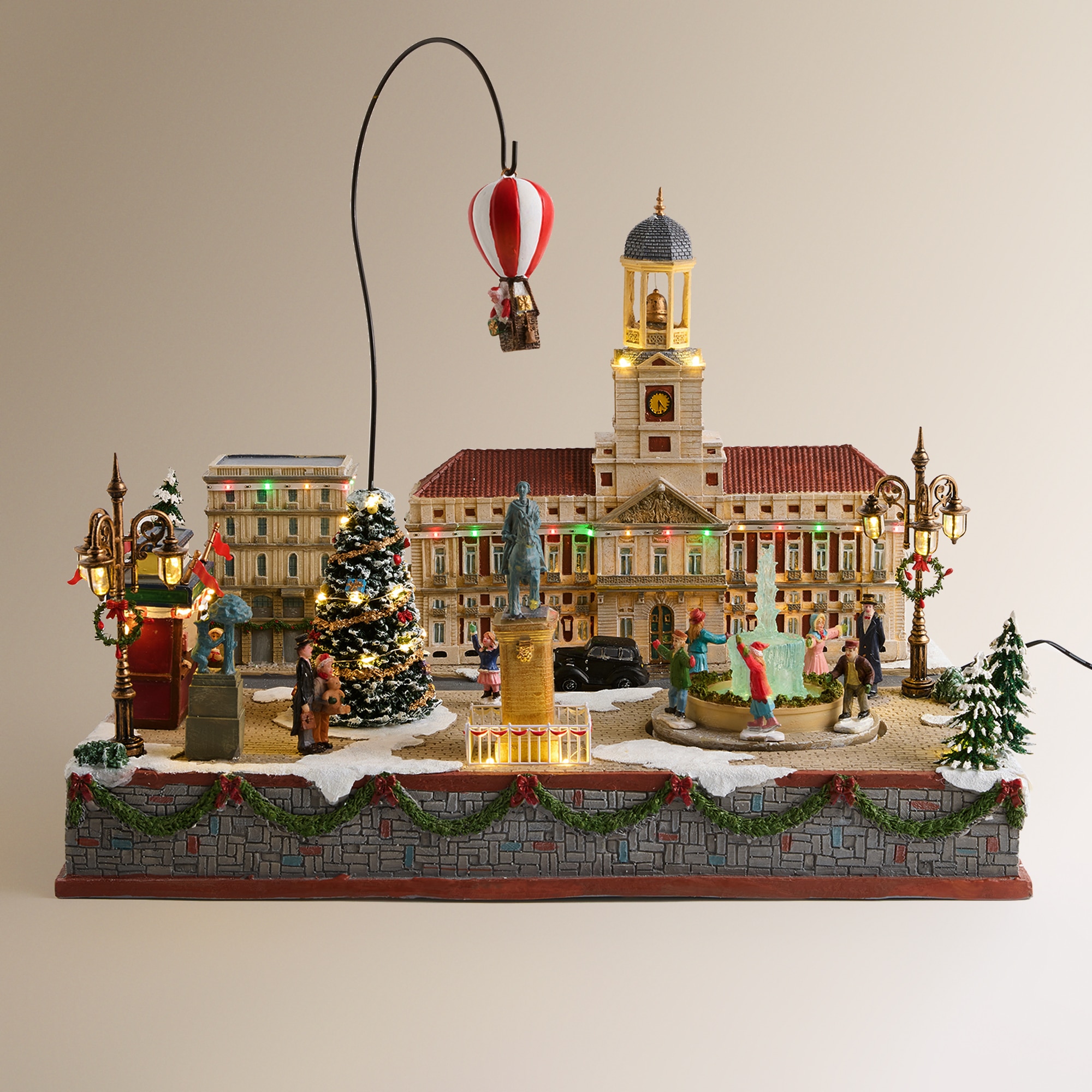 Puerta del Sol Madrid con 73 luces LED Pueblo Navideño en miniatura Navidad