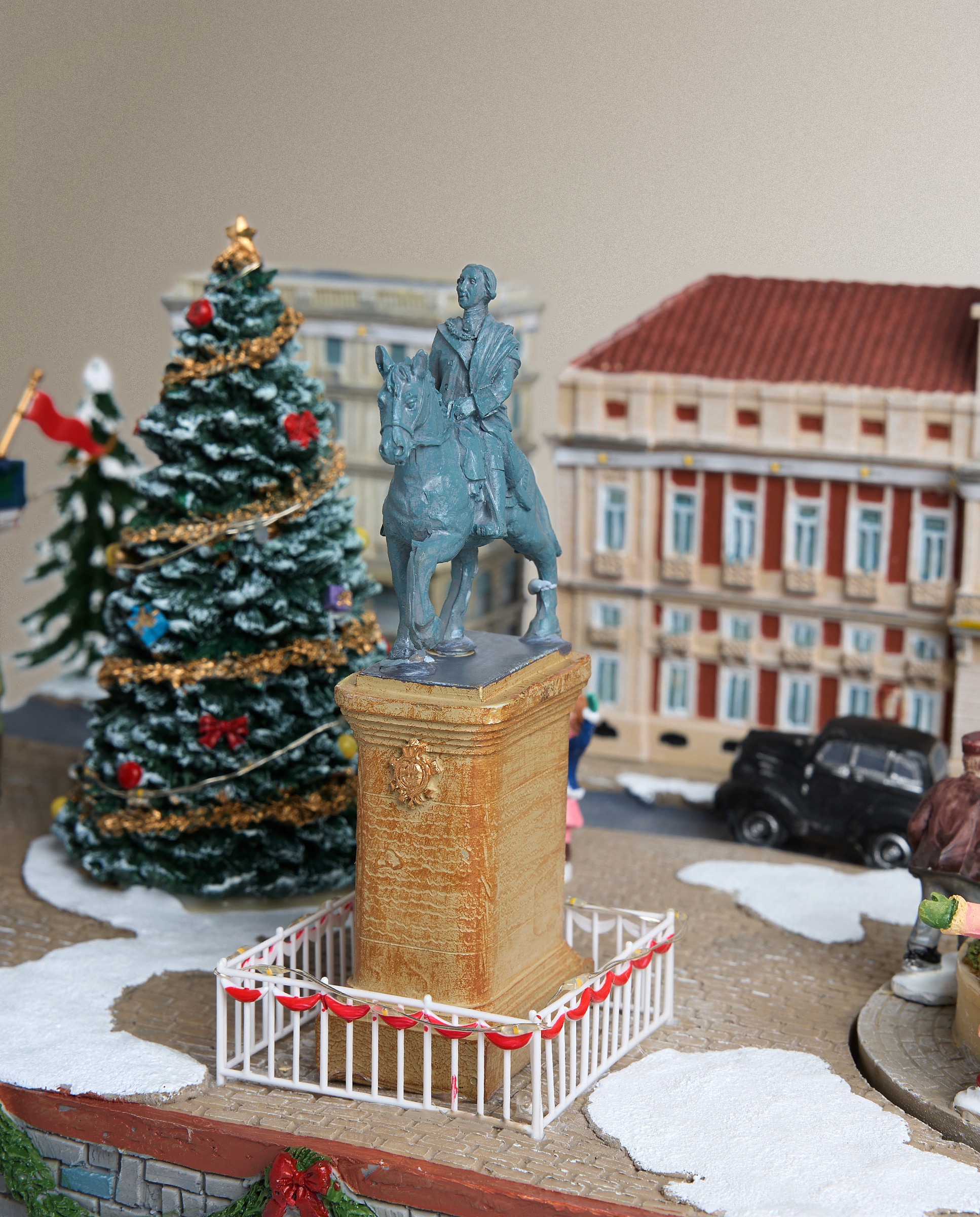 Puerta del Sol Madrid con 73 luces LED Pueblo Navideño en miniatura Navidad - Multicolor Multicolor-3