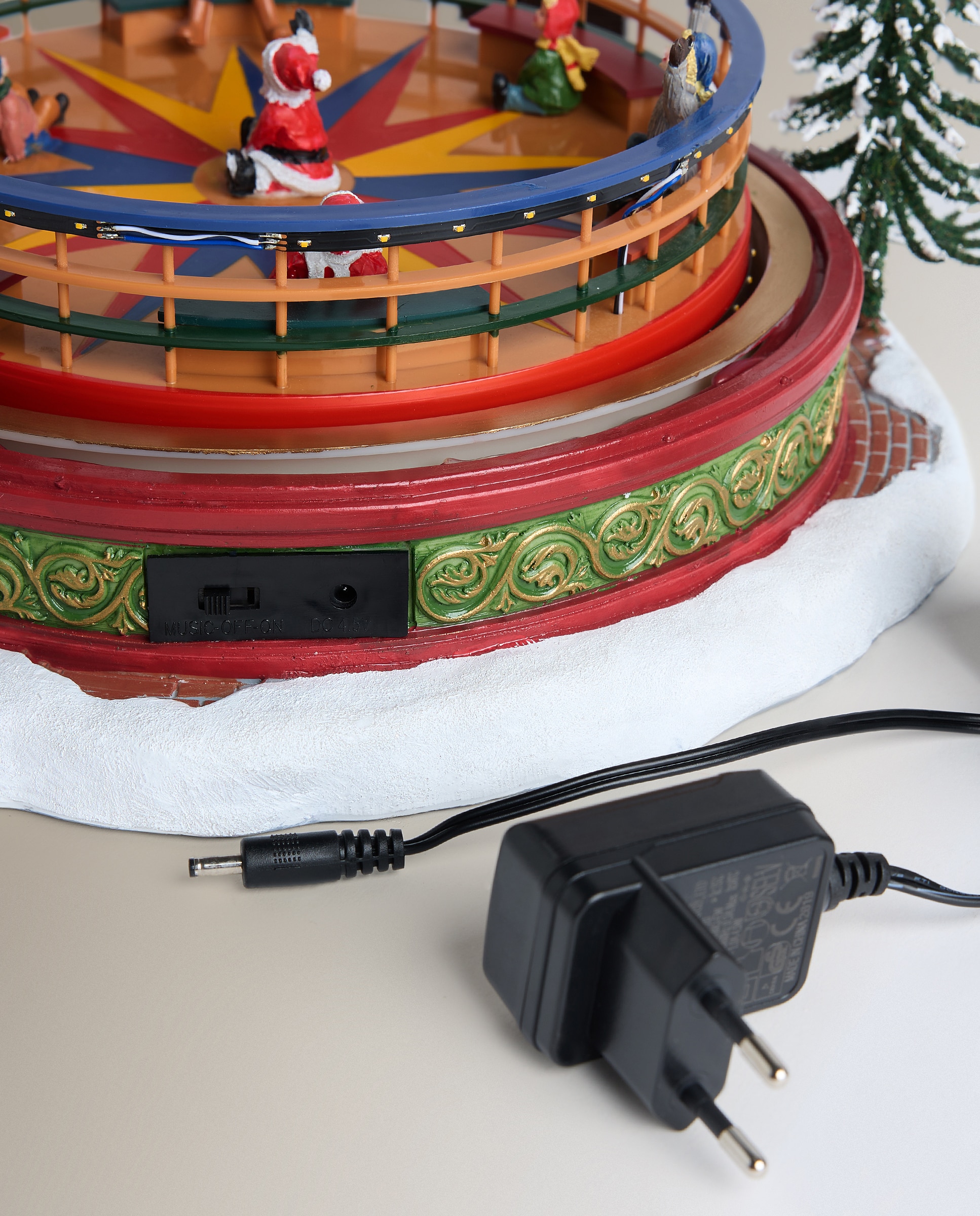 Atração Rolo com 140 Luzes LED, Música e Movimento Aldeia Natalícia em Miniatura Multicolor-5