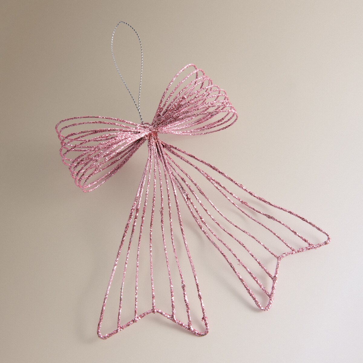 Colgante de metal Lazo perfil Navidad Rosa-2