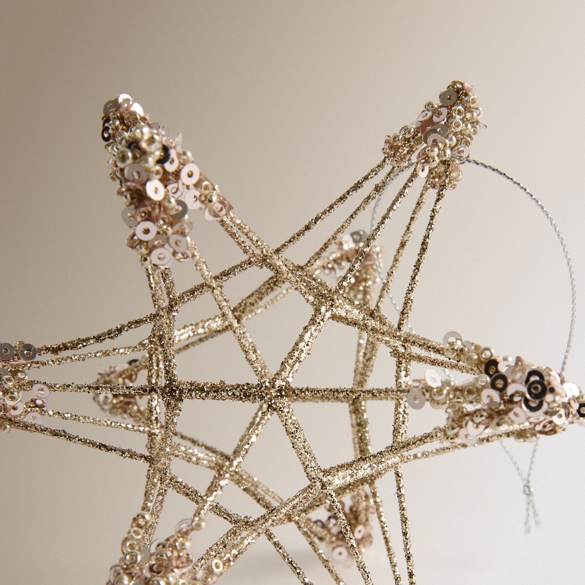 Colgante de metal Estrella con abalorios Navidad El Corte Inglés Oro-3