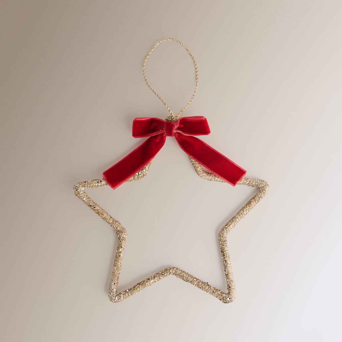 Colgante de metal Estrella con lazo Navidad Multicolor-2