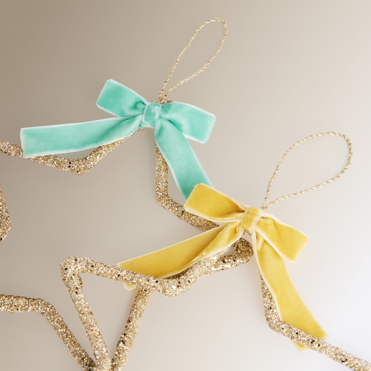 Conjunto de 4 Enfeites Estrelas com Laço Natal Multicolor-3