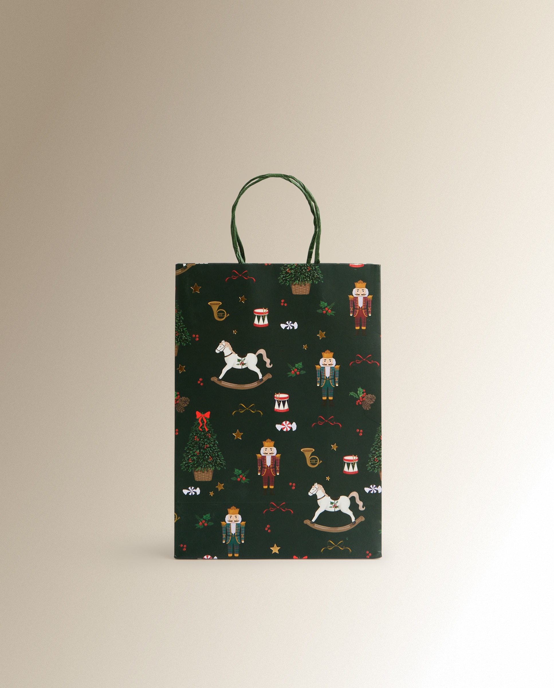 Imagen 0 de Bolsa de regalo Cascanueces pequeña Navidad Verde