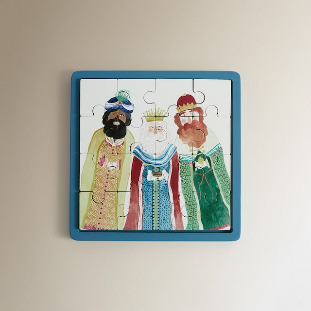 Imagen 0 de Puzzle 16 piezas de madera Reyes Magos Navidad