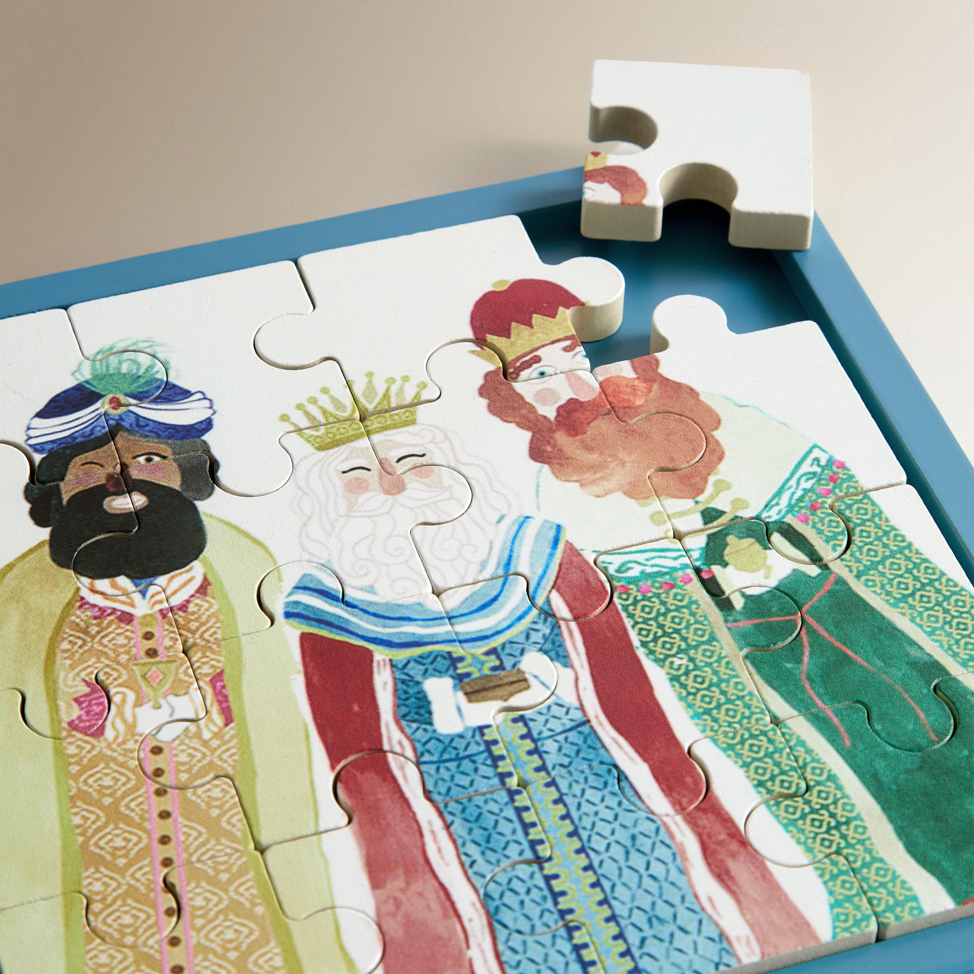 Puzzle 16 piezas de madera Reyes Magos Navidad - Multicolor Multicolor-2