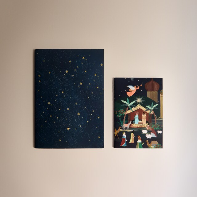 Imagen 0 de Set de 2 libretas con lazo Nacimiento Navidad