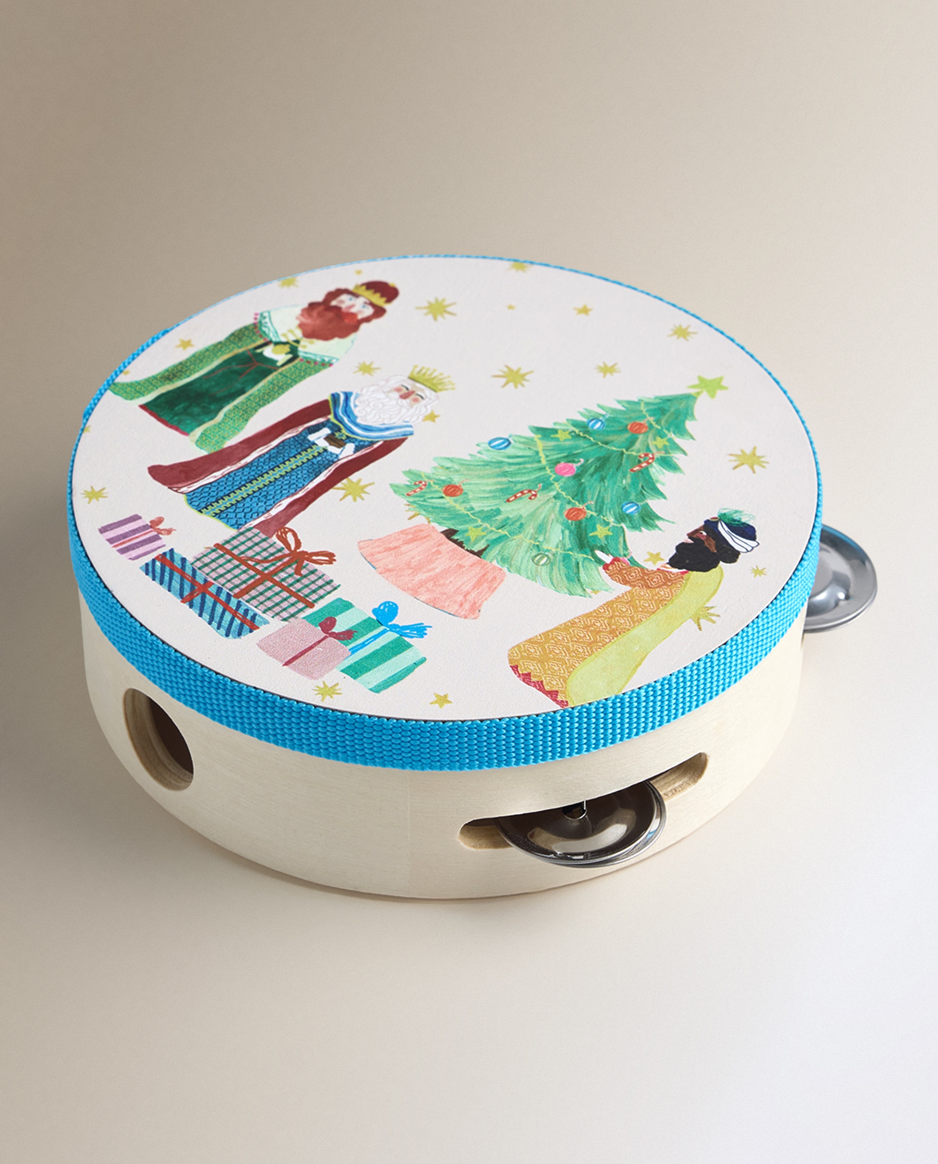 Imagen 0 de Pandereta infantil Reyes Magos Navidad Multicolor