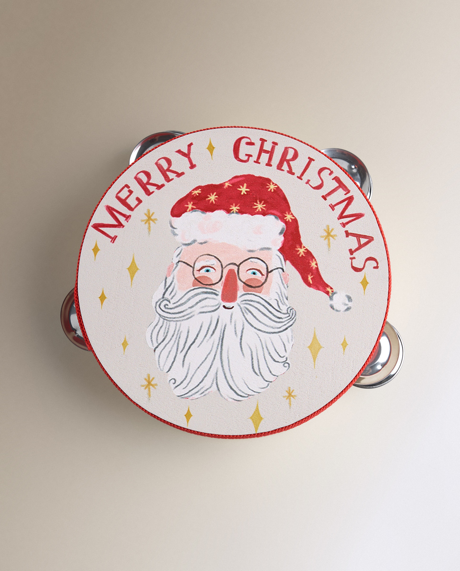 Imagen 2 de Pandereta infantil Papá Noel Navidad - Multicolor Multicolor
