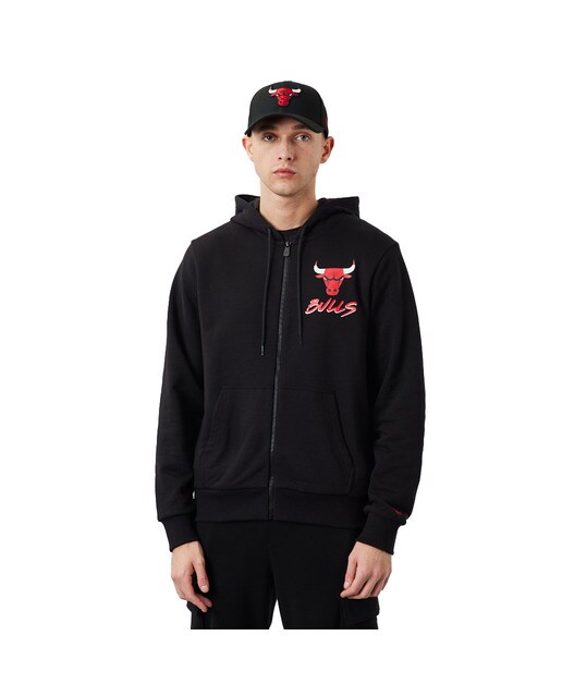 Sudadera de hombre Chicago Bulls Script New Era - Negro Negro-1