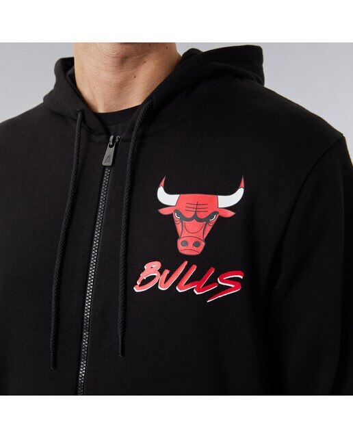 Sudadera de hombre Chicago Bulls Script New Era - Negro Negro-3