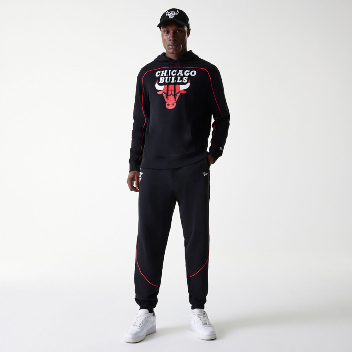Sudadera Oversized Chicago Bulls NBA Piping - Negro Negro-4