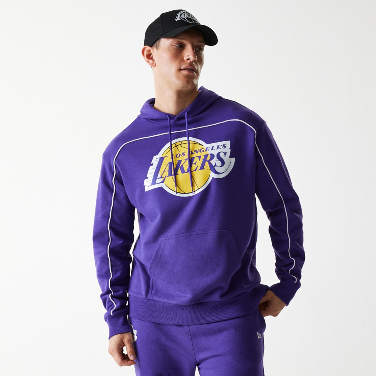 Sudadera Oversized LA Lakers NBA Piping - Lila Lila-1