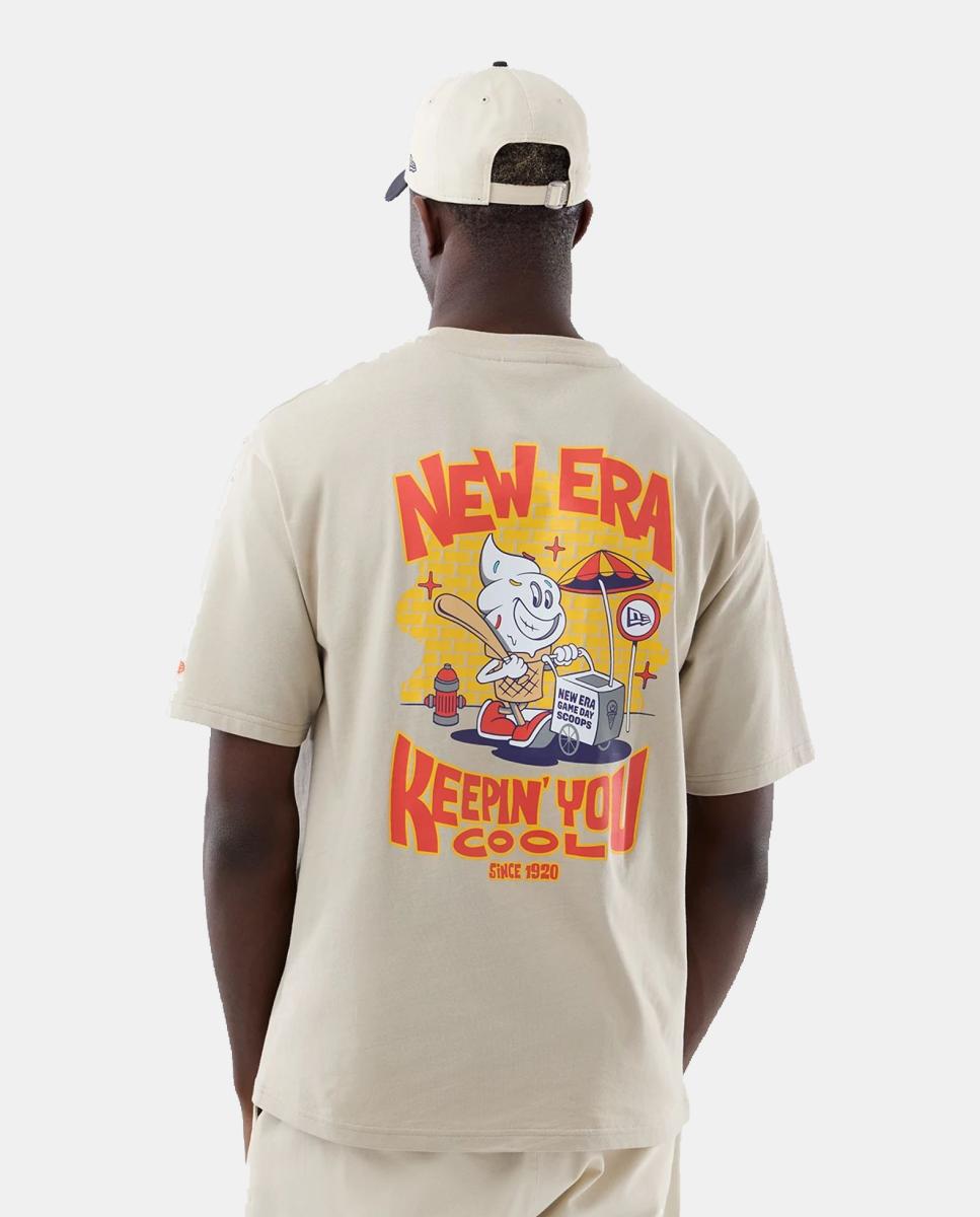Imagen 2 de Camiseta de hombre Graphic Food Oversized New Era - Beige Beige