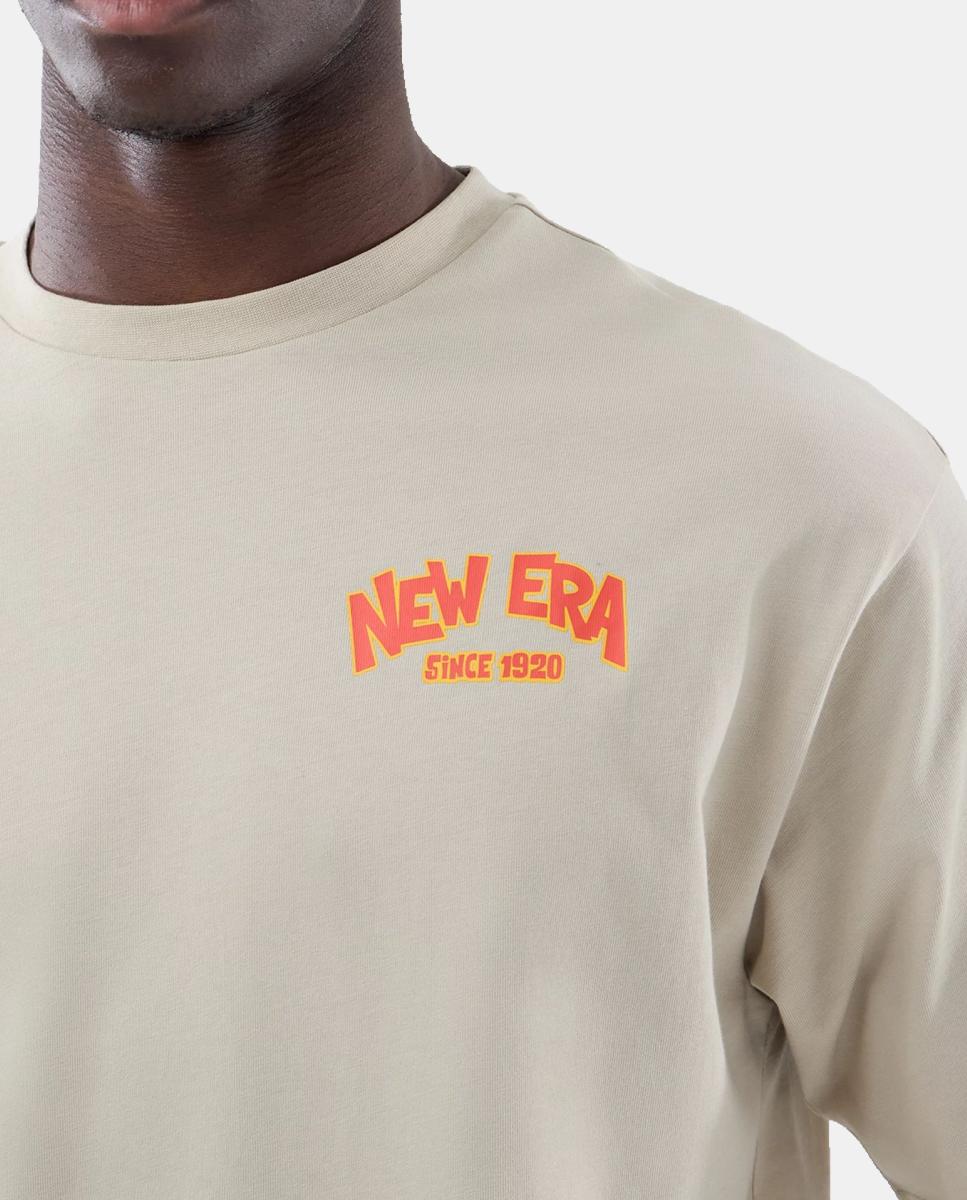 Imagen 4 de Camiseta de hombre Graphic Food Oversized New Era - Beige Beige
