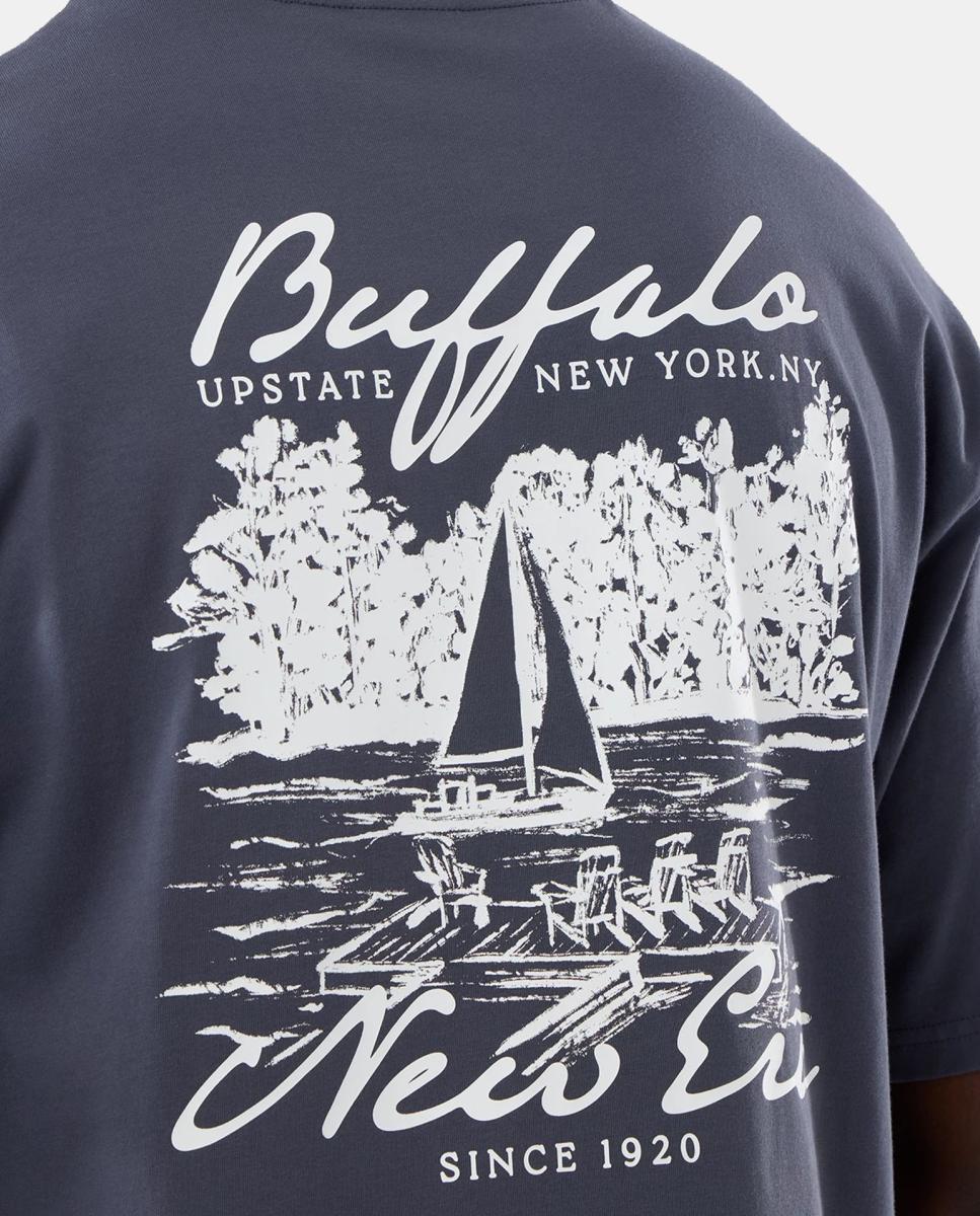Imagen 4 de Camiseta de hombre Beach Graphic Oversized New Era - Gris claro Gris claro